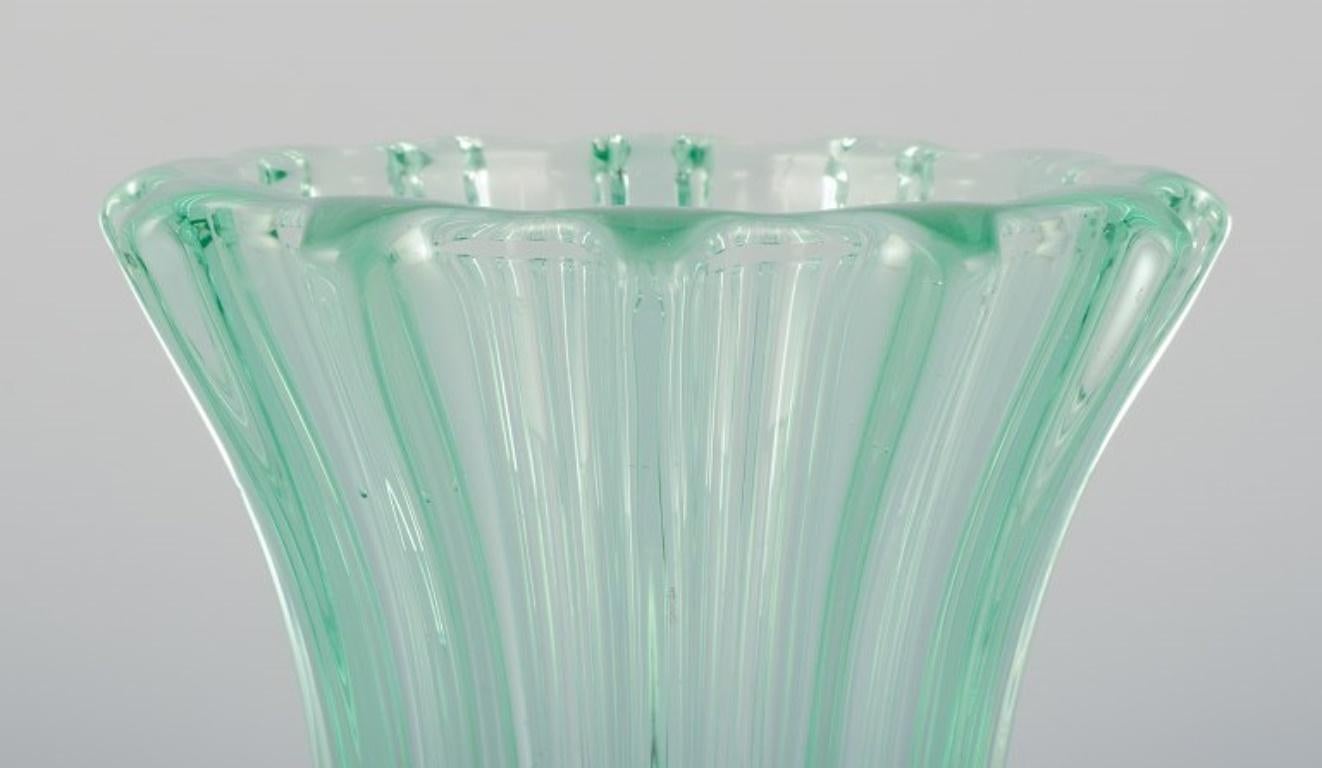 Pierre Gire, aka Pierre d'Avesn. Art Deco vase in green art glass. In Excellent Condition For Sale In Copenhagen, DK