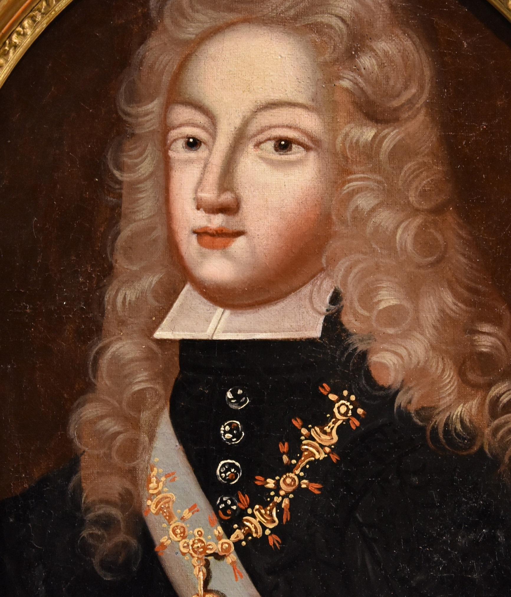 Filippo V Re di Spagna Louise Savoy Regina Gobert Dipinto a olio del 18° secolo Old master in vendita 8