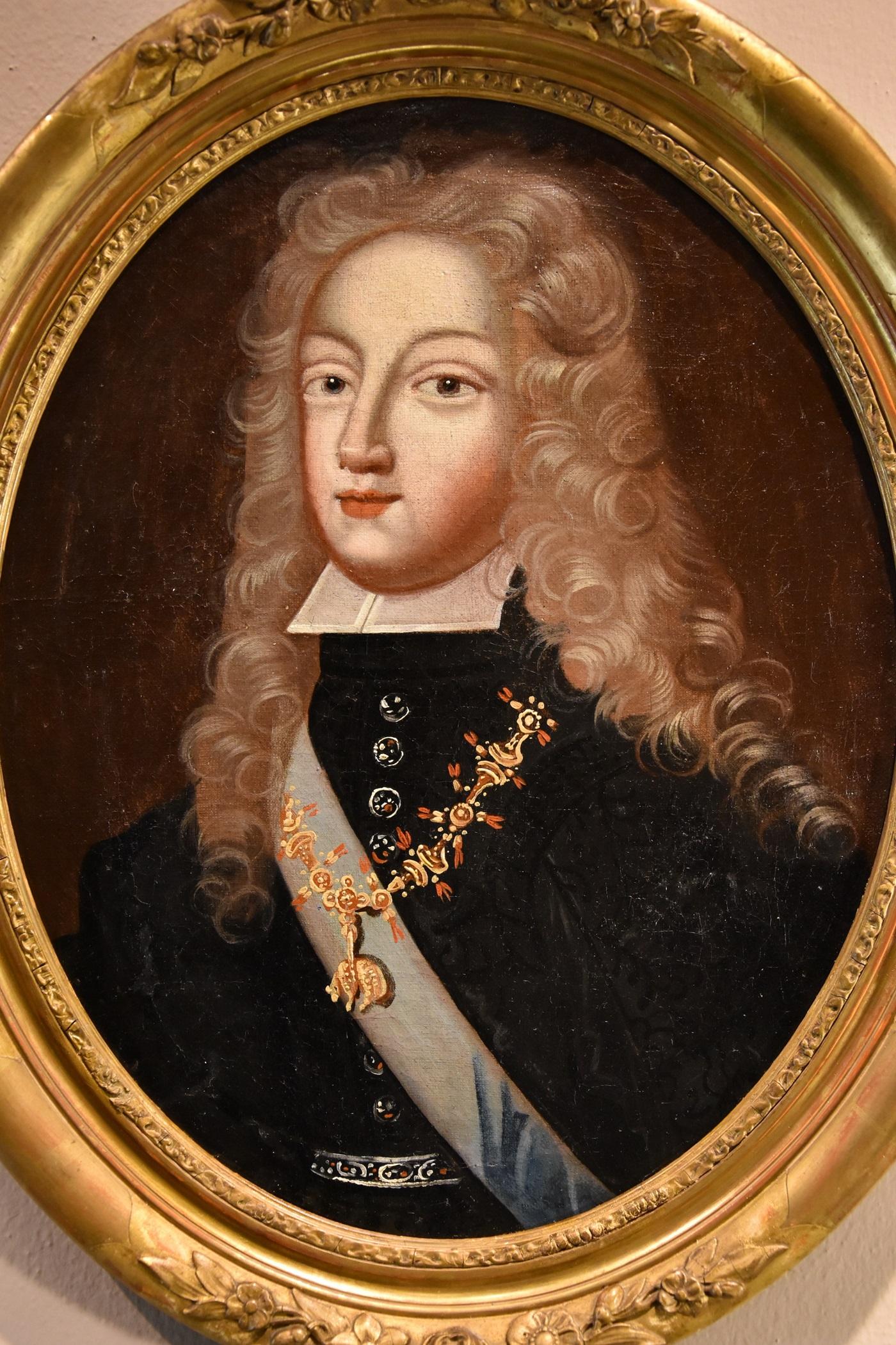 Filippo V Re di Spagna Louise Savoy Regina Gobert Dipinto a olio del 18° secolo Old master in vendita 9