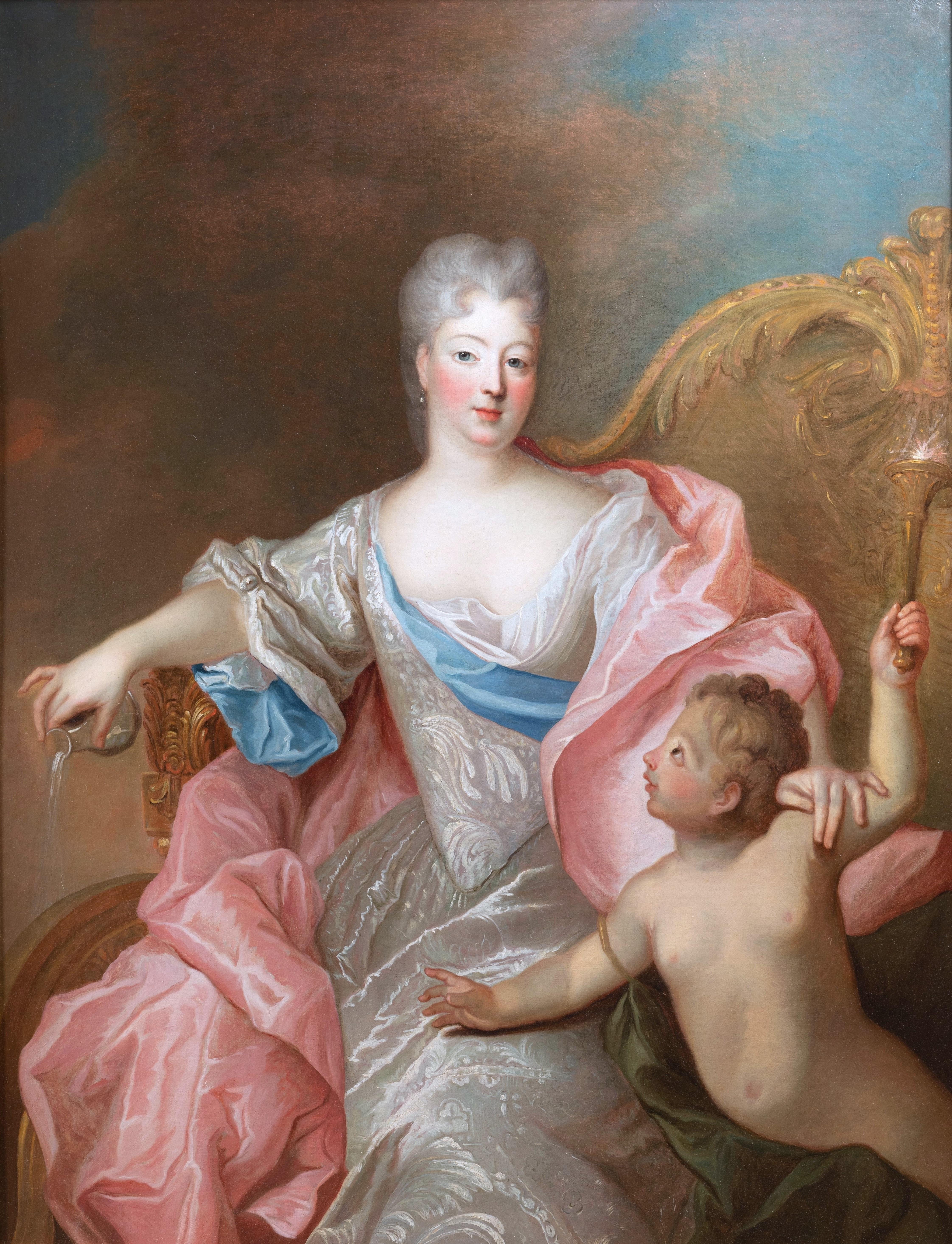 18th c. French Portrait of a Lady as Venus, attributed to Pierre Gobert For Sale 1