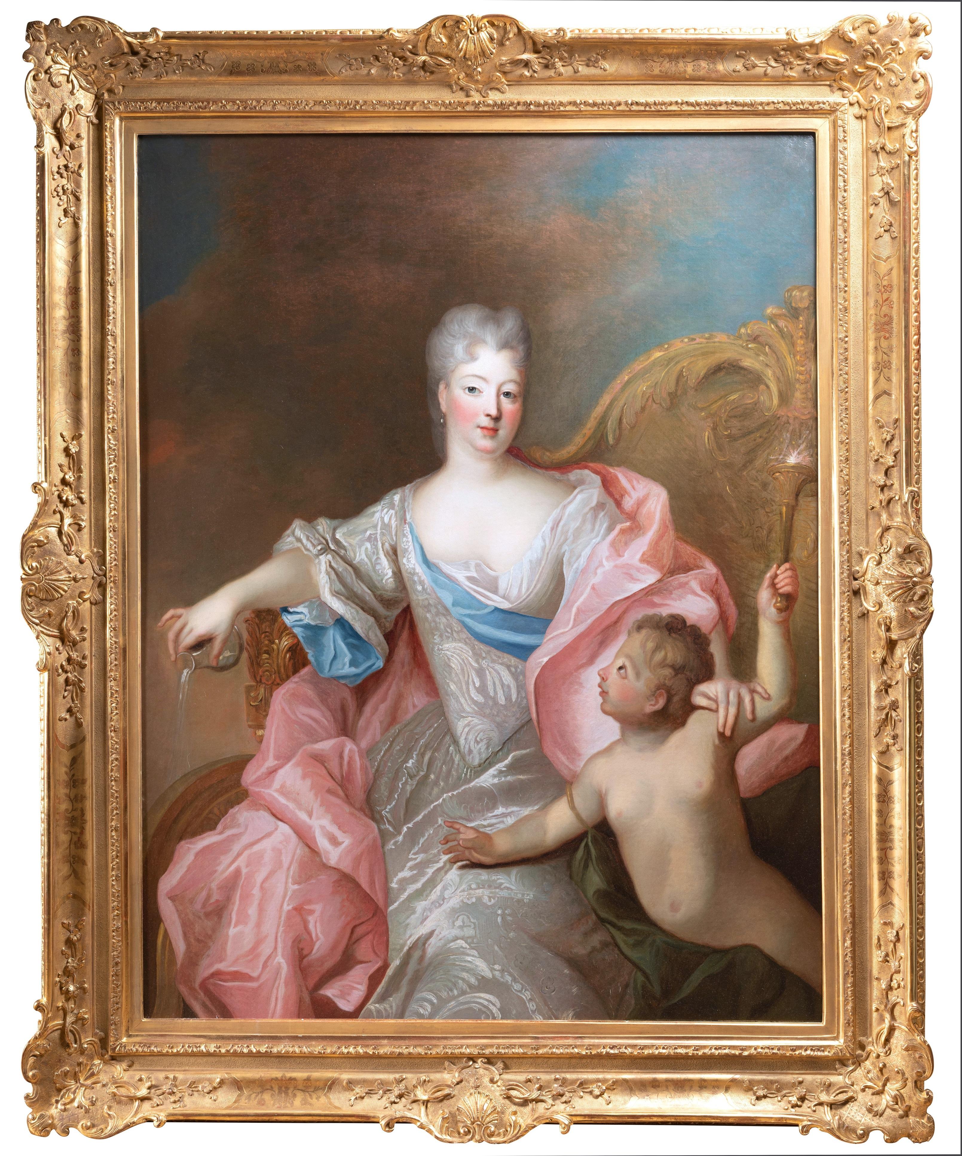 Portrait of a Lady as Venus
ATTRIBUTED TO PIERRE GOBERT (1662-1744)
FRENCH SCHOOL AROUND 1720
OIL ON CANVAS: H. 55.51 in, W. 42.91 in.
IMPORTANT 18TH CENTURY GILTWOOD FRAME (RE-GILT)
FRAMED DIMENSIONS: H. 68.9 in, W. 55.91 in
Provenance :
Drouot