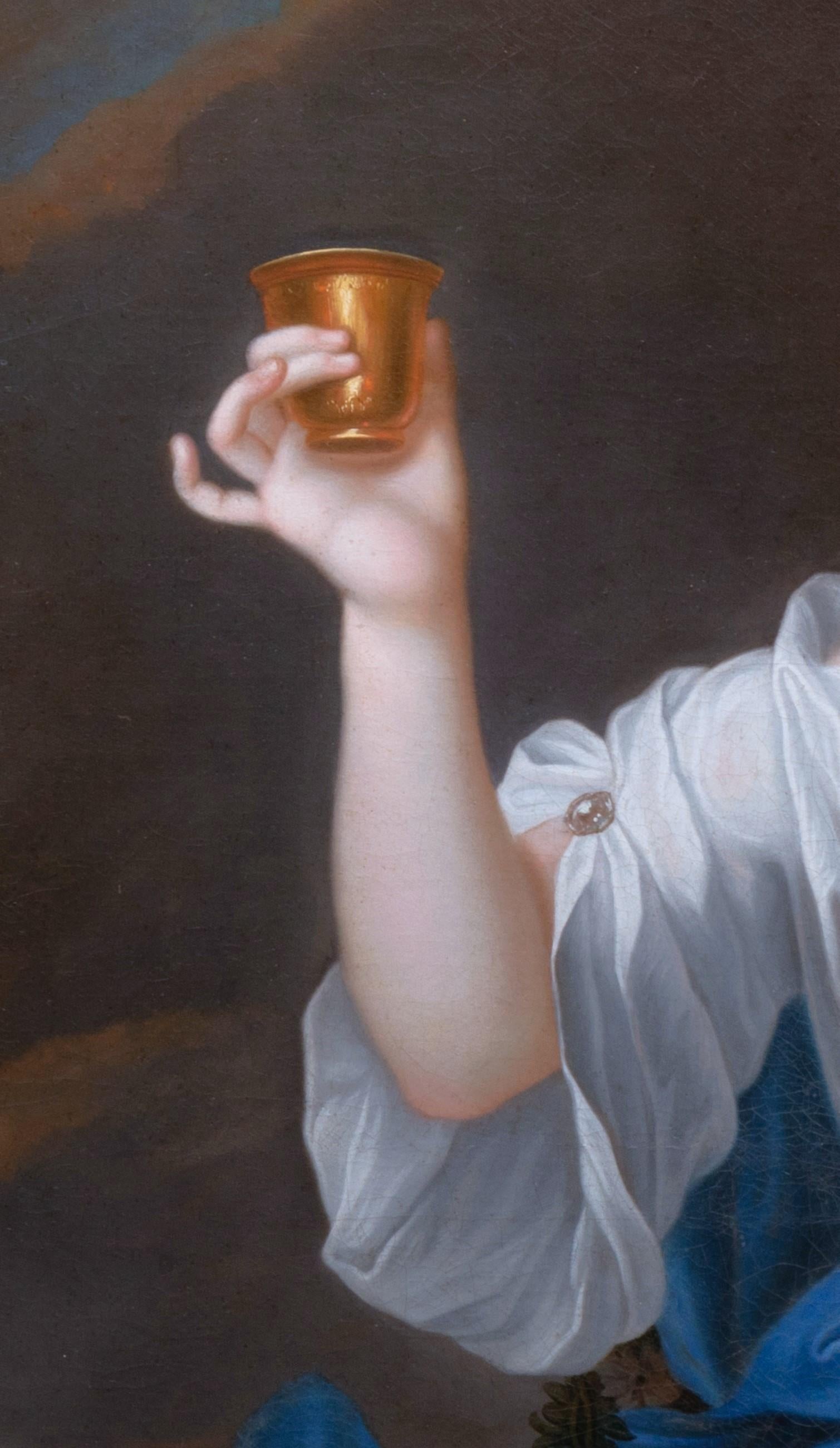 18th c. French Portrait of Princess of Bourbon as Hebe, Pierre Gobert, c. 1730 3