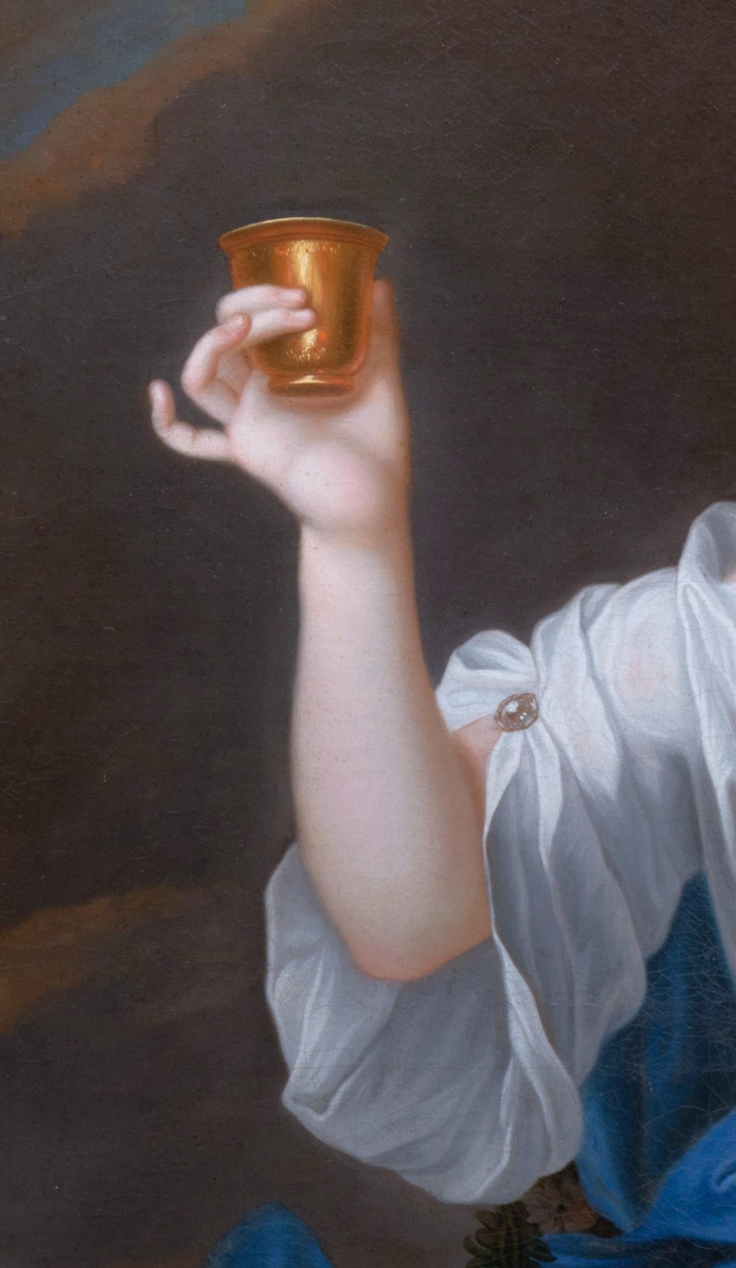 XVIIIe siècle Portrait français de la princesse de Bourbon sous le nom d'Hébé, Pierre Gobert, vers 1730 en vente 3