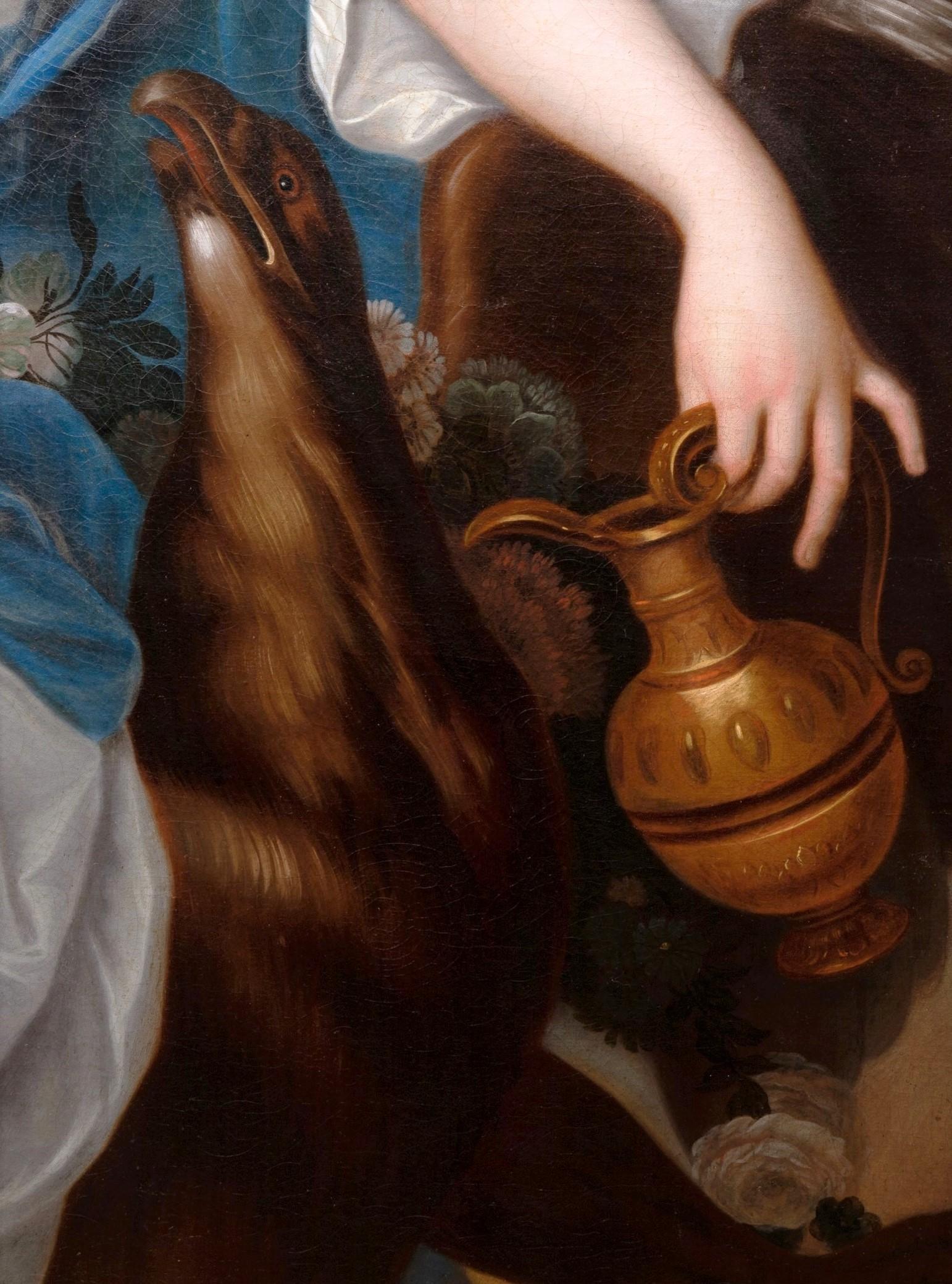 XVIIIe siècle Portrait français de la princesse de Bourbon sous le nom d'Hébé, Pierre Gobert, vers 1730 en vente 5