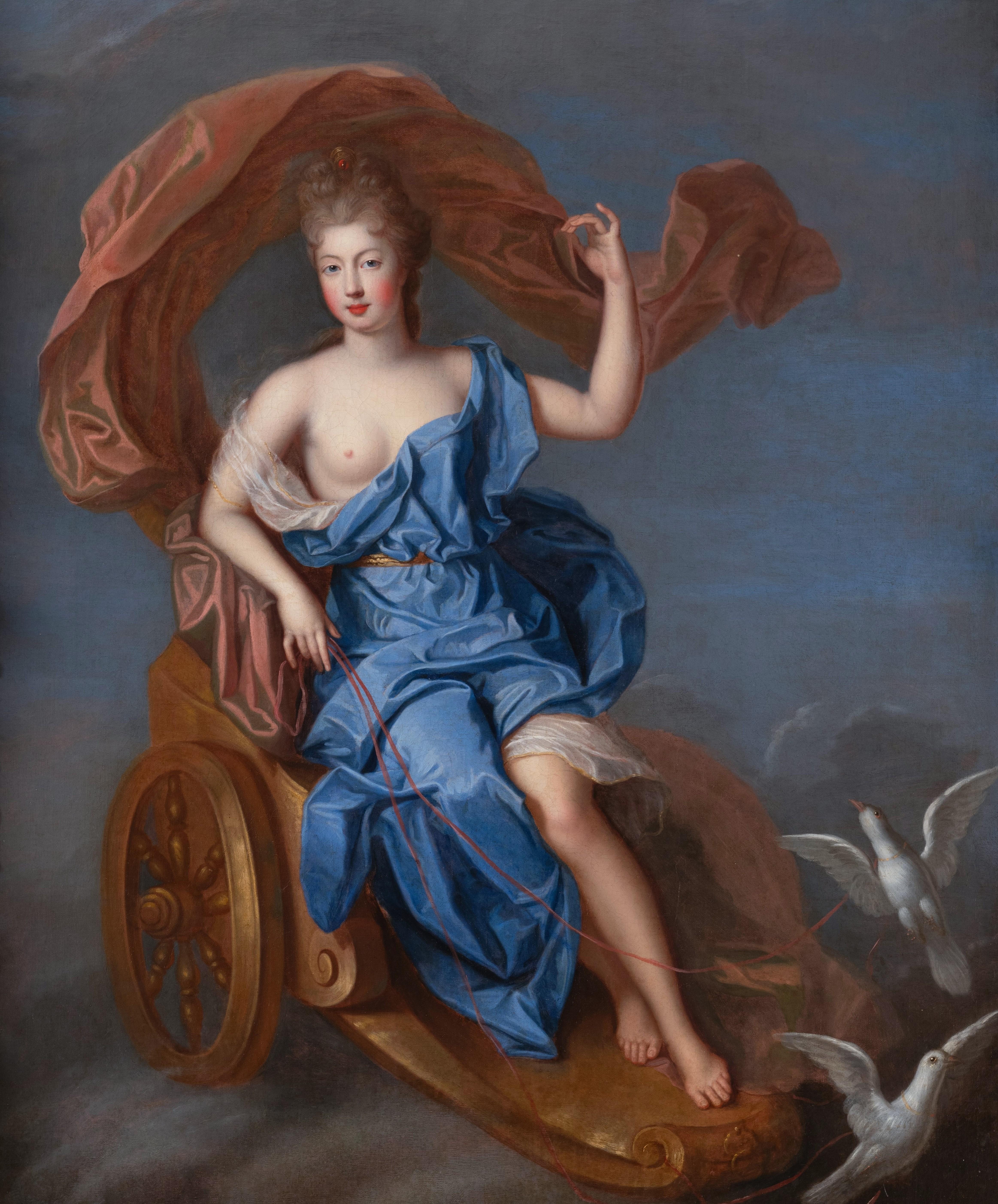 Portrait d'une princesse française, fille de Louis XIV, datant de la fin du XVIIe siècle - Painting de Pierre Gobert