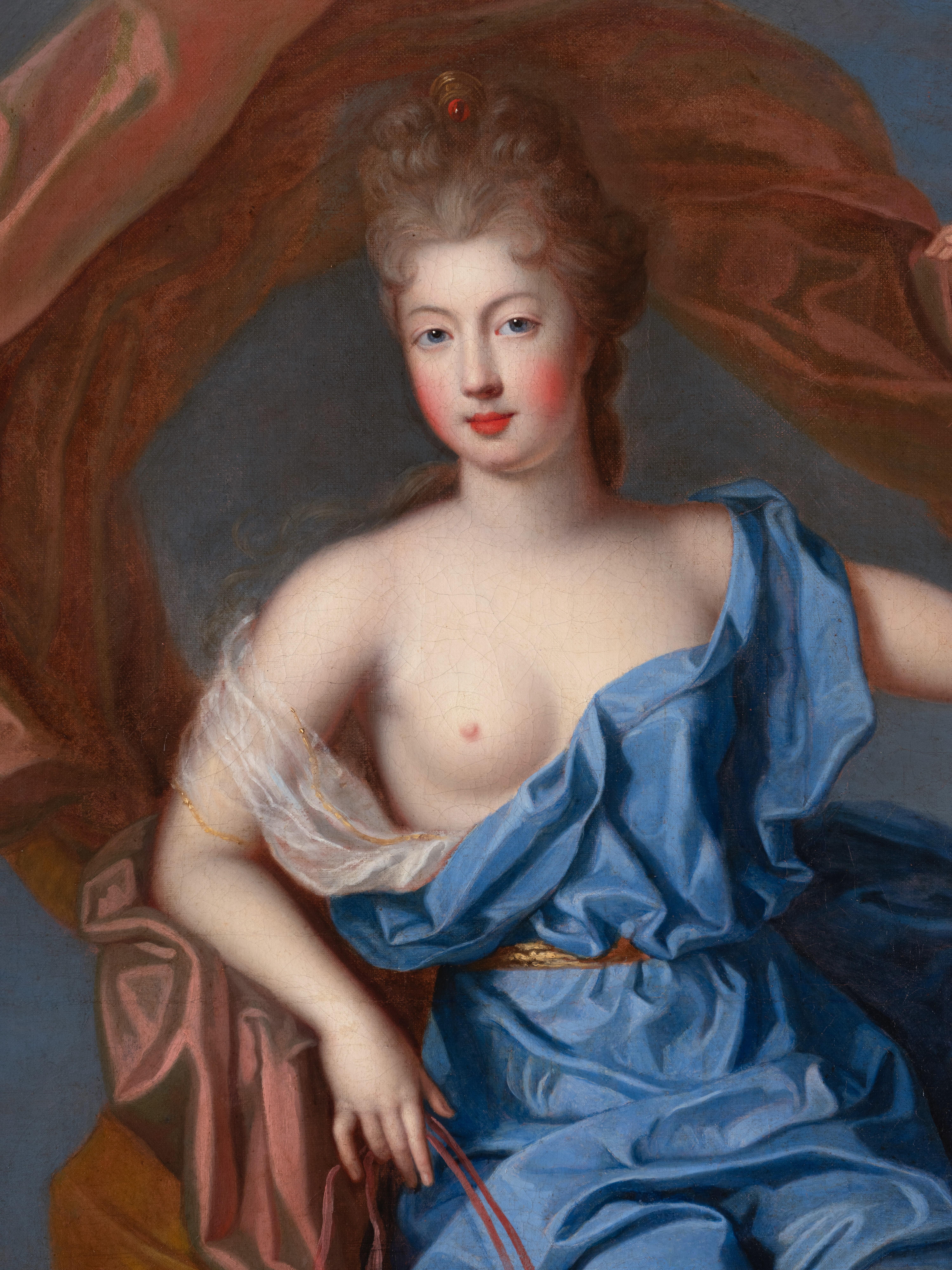 Portrait d'une princesse française, fille de Louis XIV, datant de la fin du XVIIe siècle - Maîtres anciens Painting par Pierre Gobert