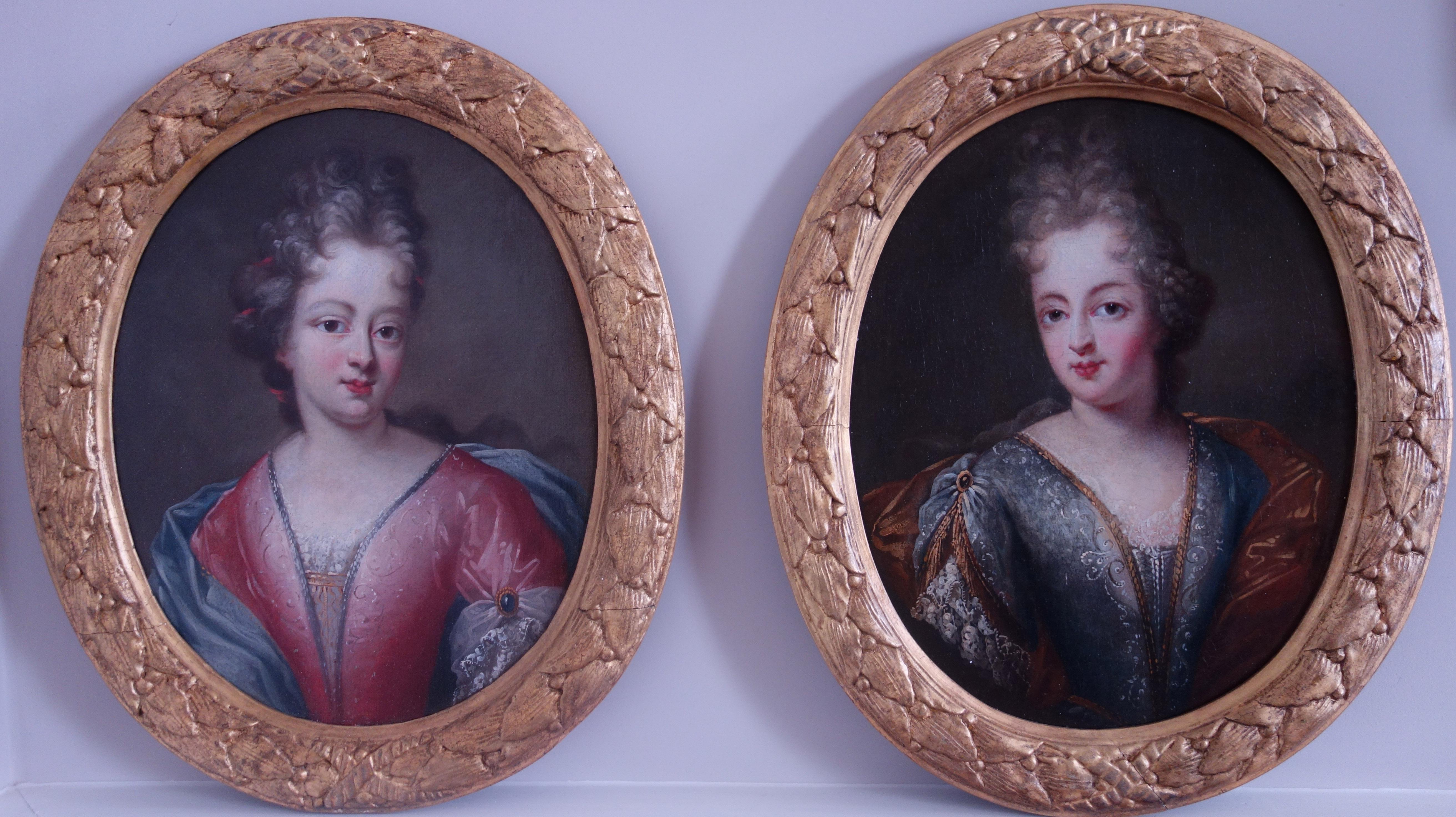 Pierre Gobert Portrait Painting - Pair of 17th century portraits of Ladies of the French Court