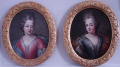 Pair of 17th century portraits of Ladies of the French Court