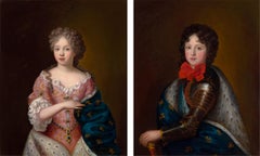 Antique Pair of Royal Portraits of the Duke and Duchess of Burgundy