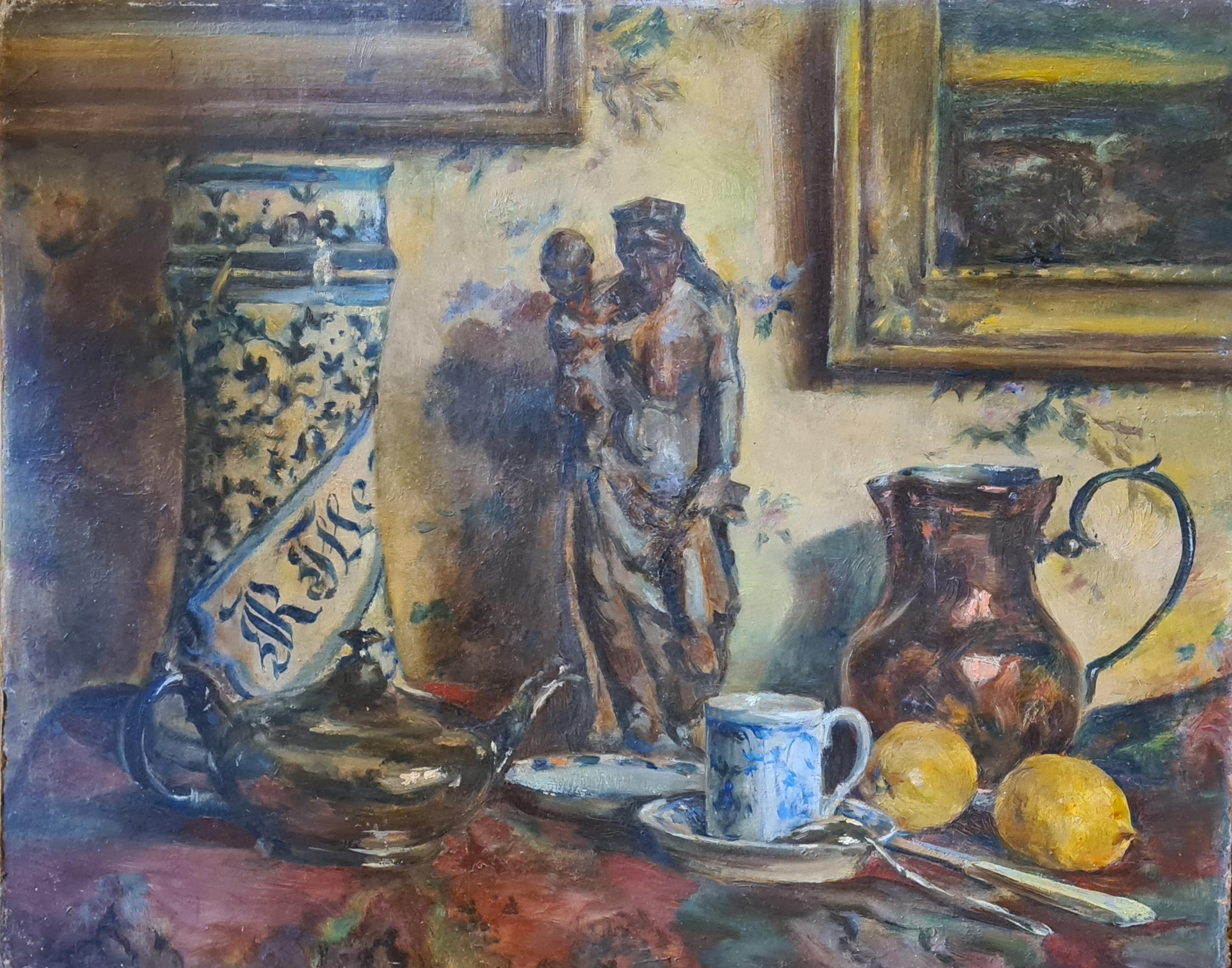 French Still Life, Allegorical Hommage to the Trinity and the Virgin Mary - Painting by Pierre Gonnard