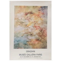 Affiche d'origine de l'exposition vintage Pierre Graziani, Musée Galliera, 1977
