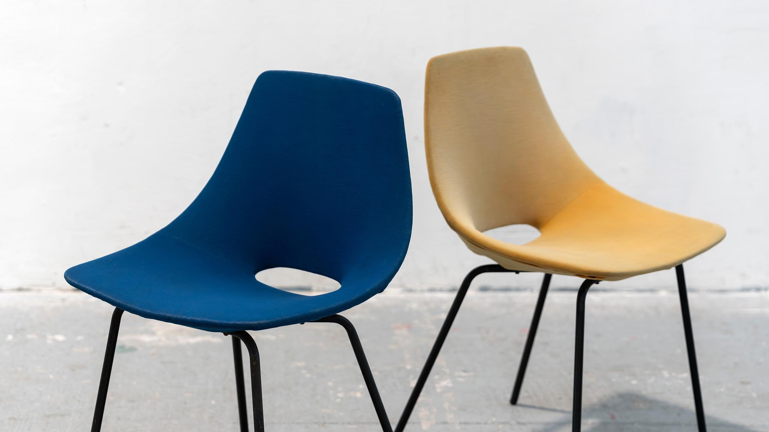 Pierre Guariche 2x Tonneau Chair 1950 by Steiner, France Mid Centruy Modern For Sale 12