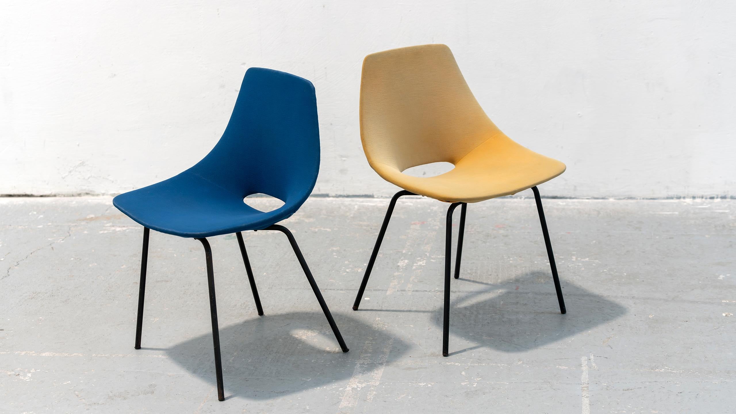 Mid-20th Century Pierre Guariche 2x Tonneau Chair 1950 by Steiner, France Mid Centruy Modern For Sale