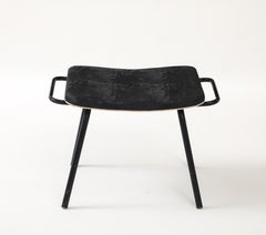Pierre Guariche Black Tubular Metal Stool with Handles, France, 1950's