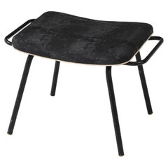 Pierre Guariche Black Tubular Metal Stool with Handles, France, 1950's