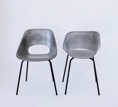 Pierre Guariche Cast Aluminum Pair of Tulip Chairs for Steiner France circa 1954