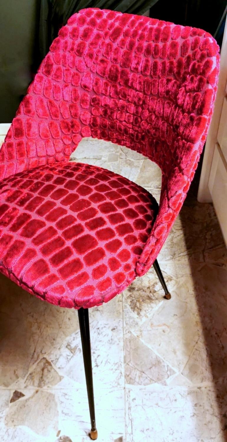 Pierre Guariche Designer French Chair with Guild Fabric For Sale 1