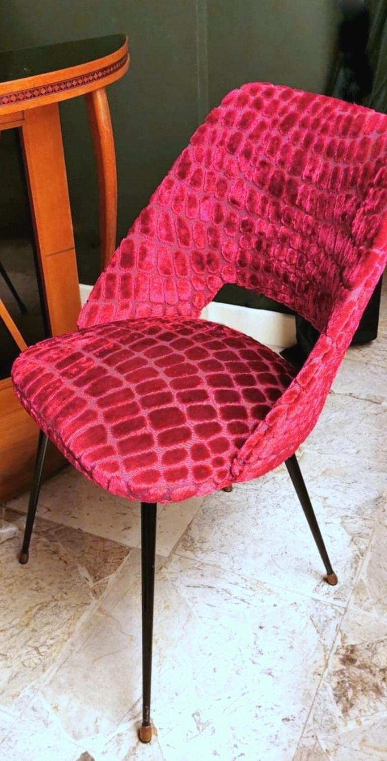 Pierre Guariche Designer French Chair with Guild Fabric For Sale 3