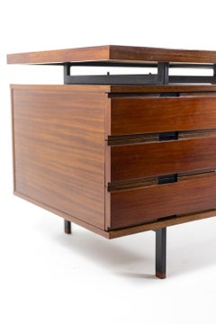 Pierre Guariche, Desk in mahogany and lacquered metal, 1960’s