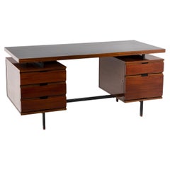 Pierre Guariche, Desk in mahogany and lacquered metal, 1960’s