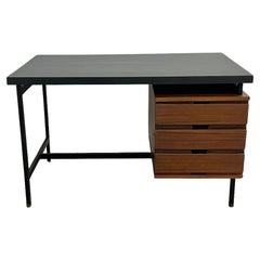 Bureau Pierre Guariche en teck et acier laqué, France 1960