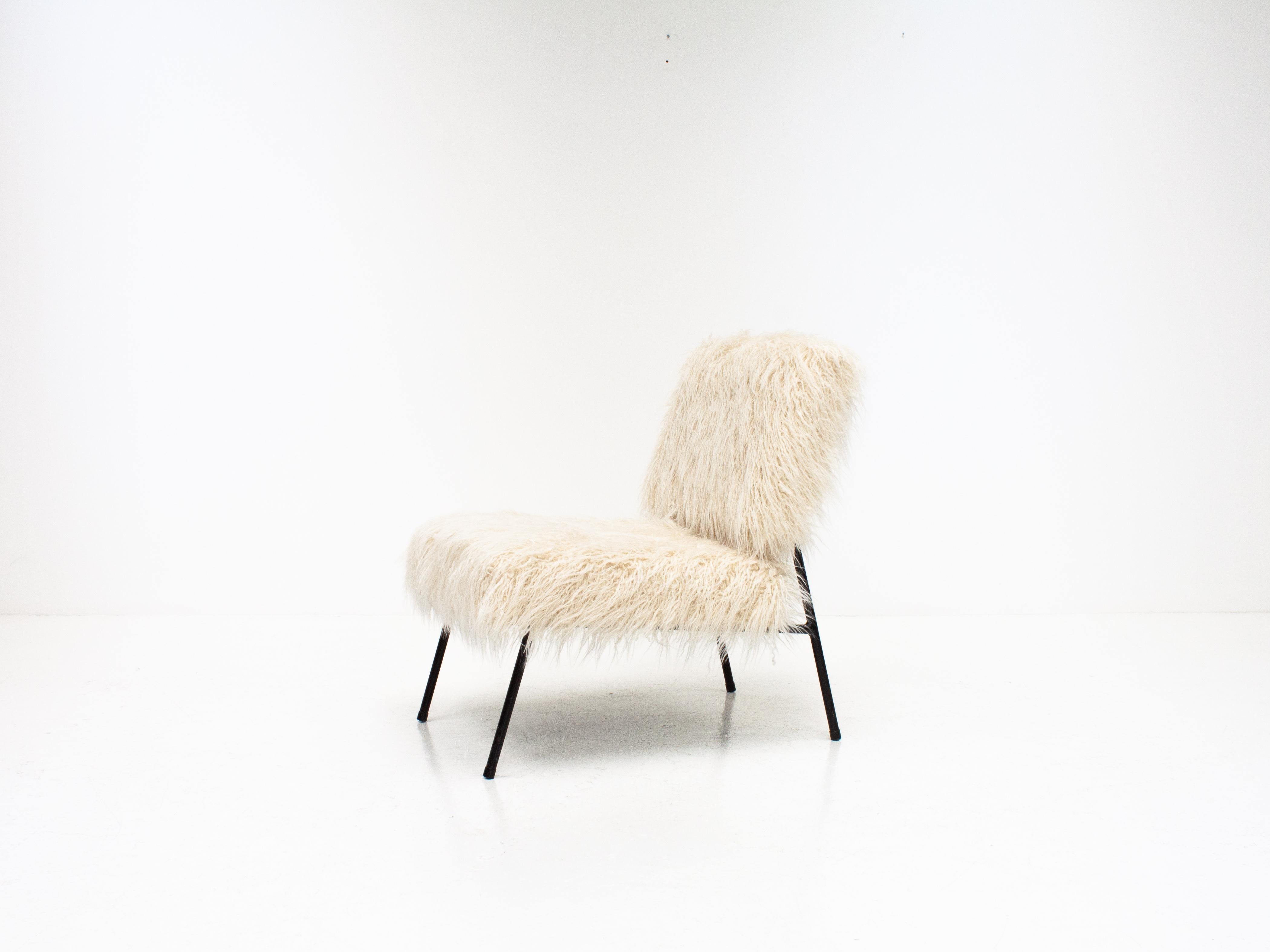 Pierre Guariche Easy Chair, Airborne, 1960s, Reupholstered in Pierre Frey 3