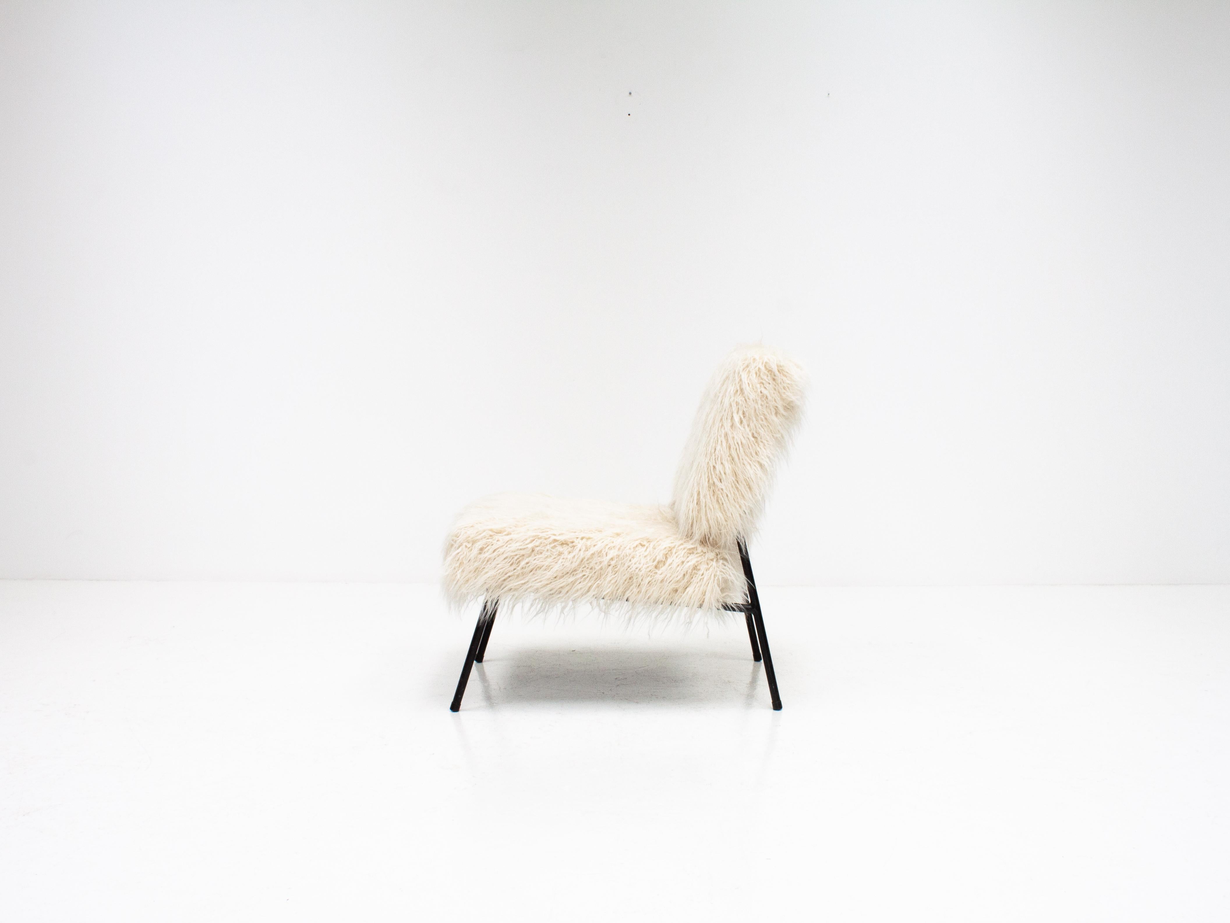 Pierre Guariche Easy Chair, Airborne, 1960s, Reupholstered in Pierre Frey 6