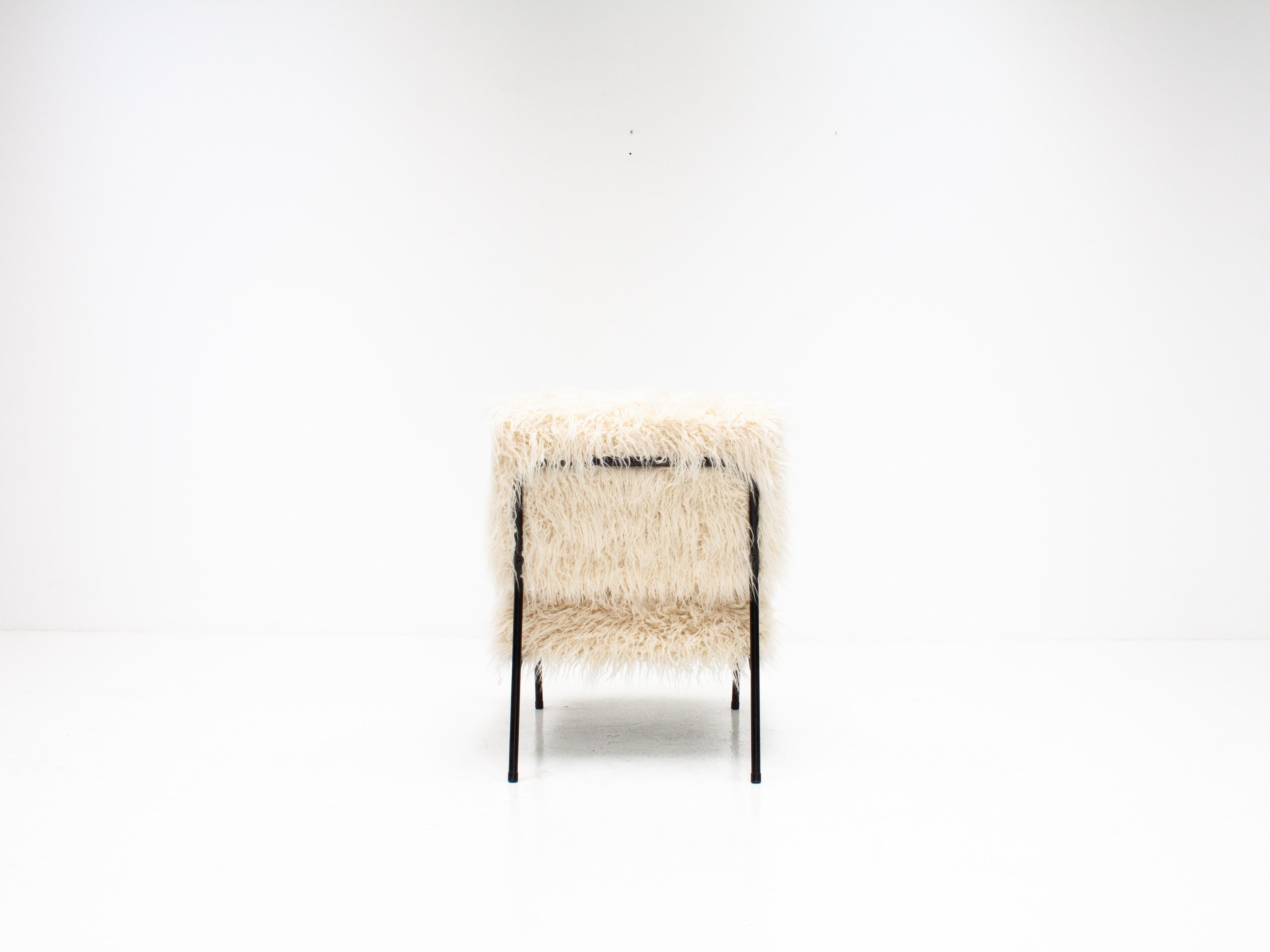 Pierre Guariche Easy Chair, Airborne, 1960s, Reupholstered in Pierre Frey 7