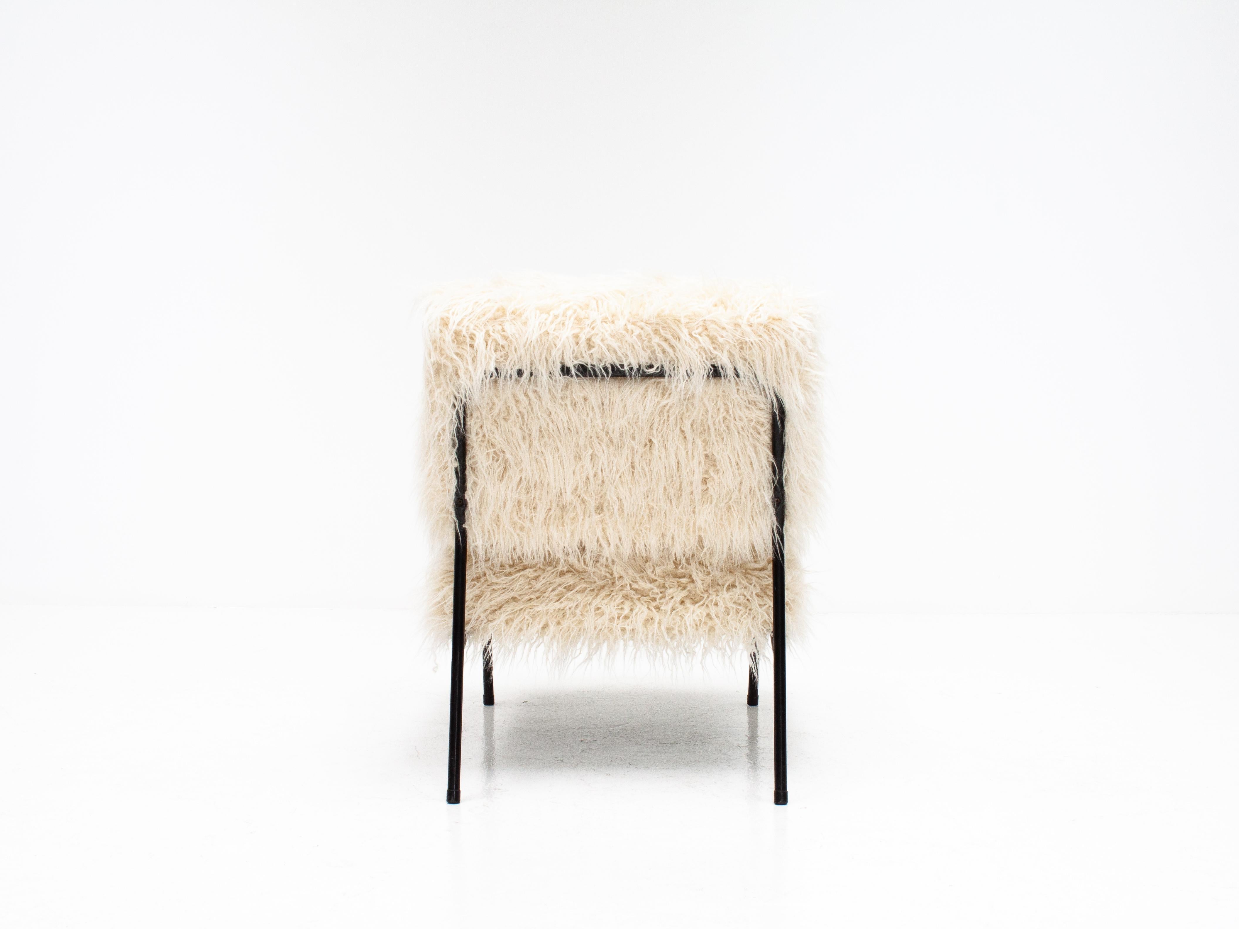 Pierre Guariche Easy Chair, Airborne, 1960s, Reupholstered in Pierre Frey 8
