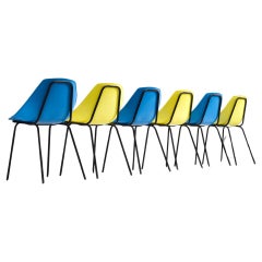 Pierre Guariche for Meurop Set of Six 'Coquillage' Dining Chairs
