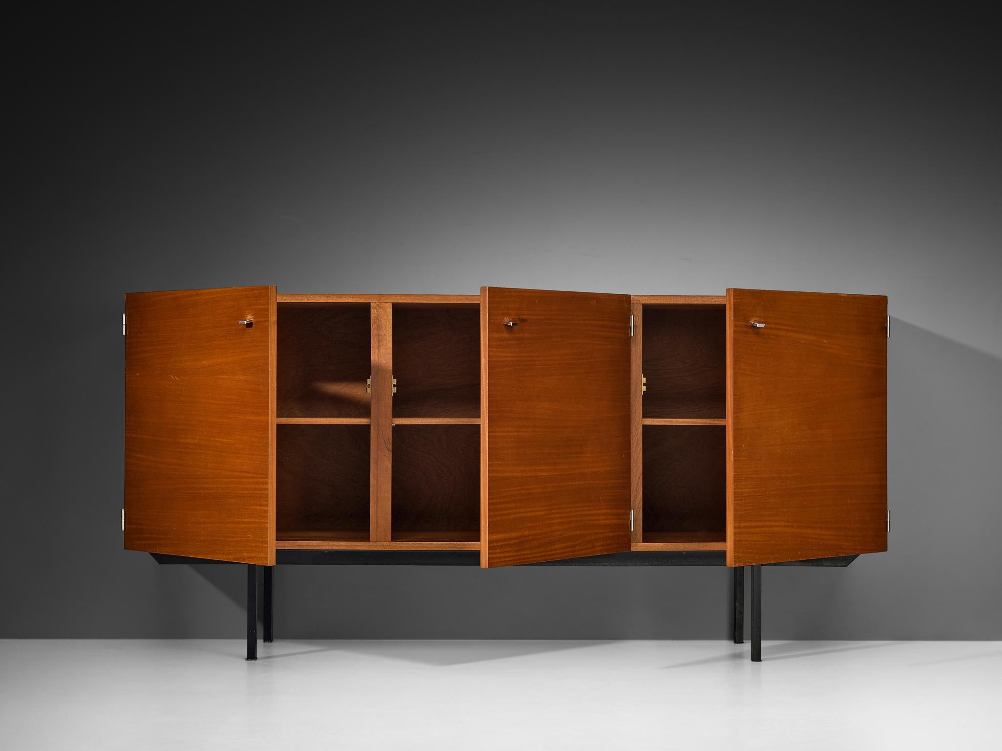 Metal Pierre Guariche for Meurop Sideboard in Mahogany