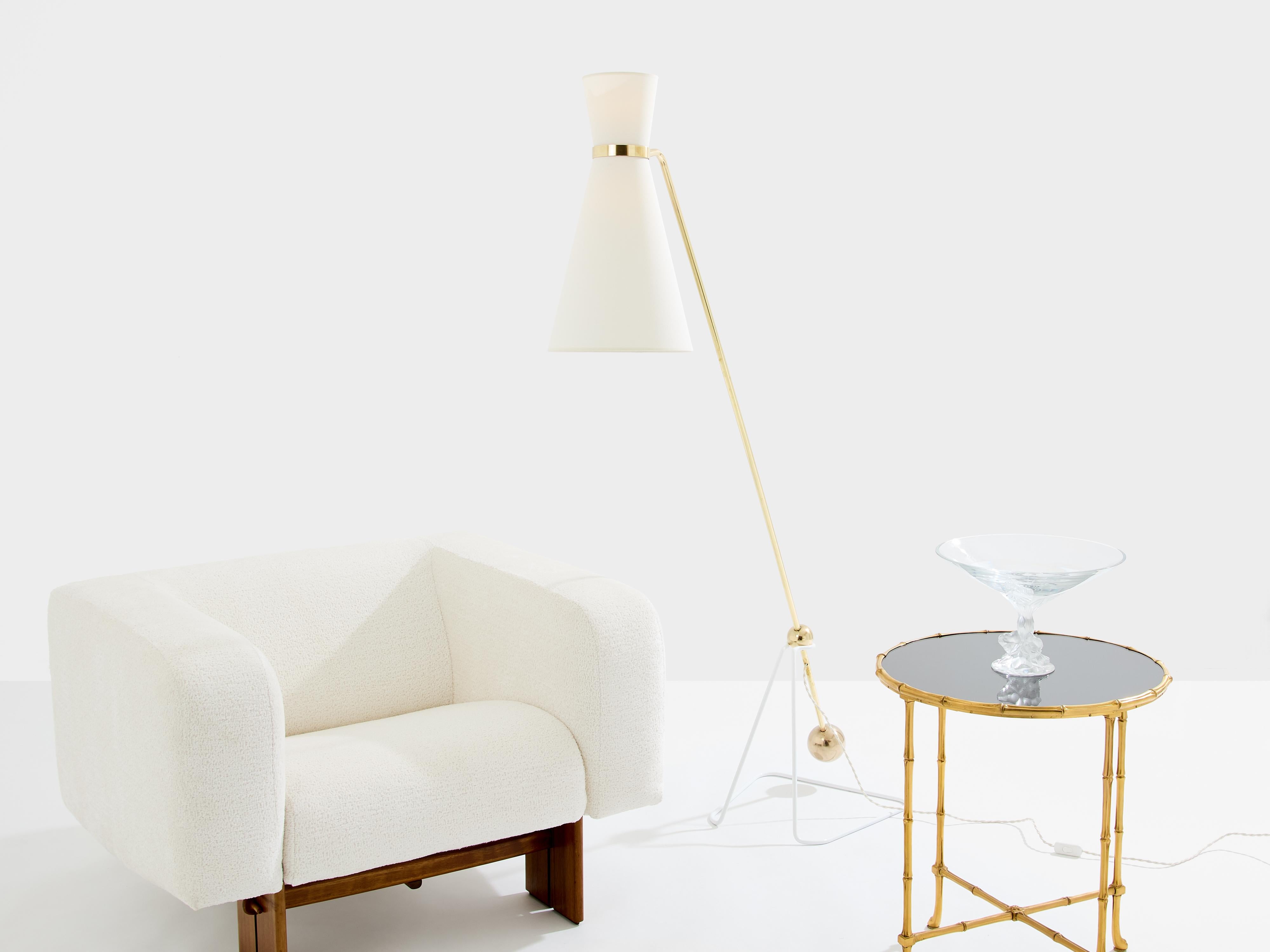 Pierre Guariche G2 balancier brass metal floor lamp 1951 For Sale 3