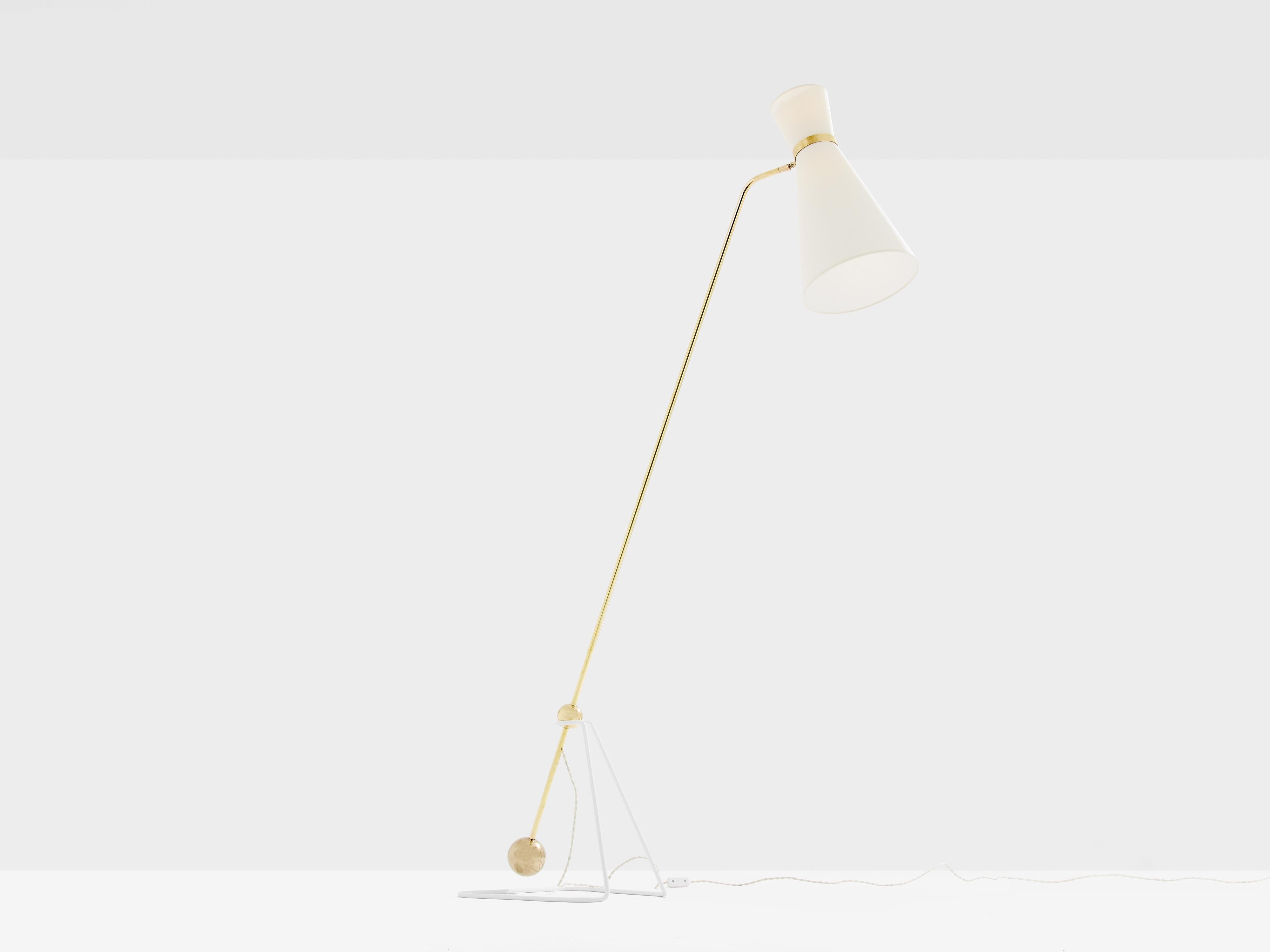 Pierre Guariche G2 balancier brass metal floor lamp 1951 For Sale 4