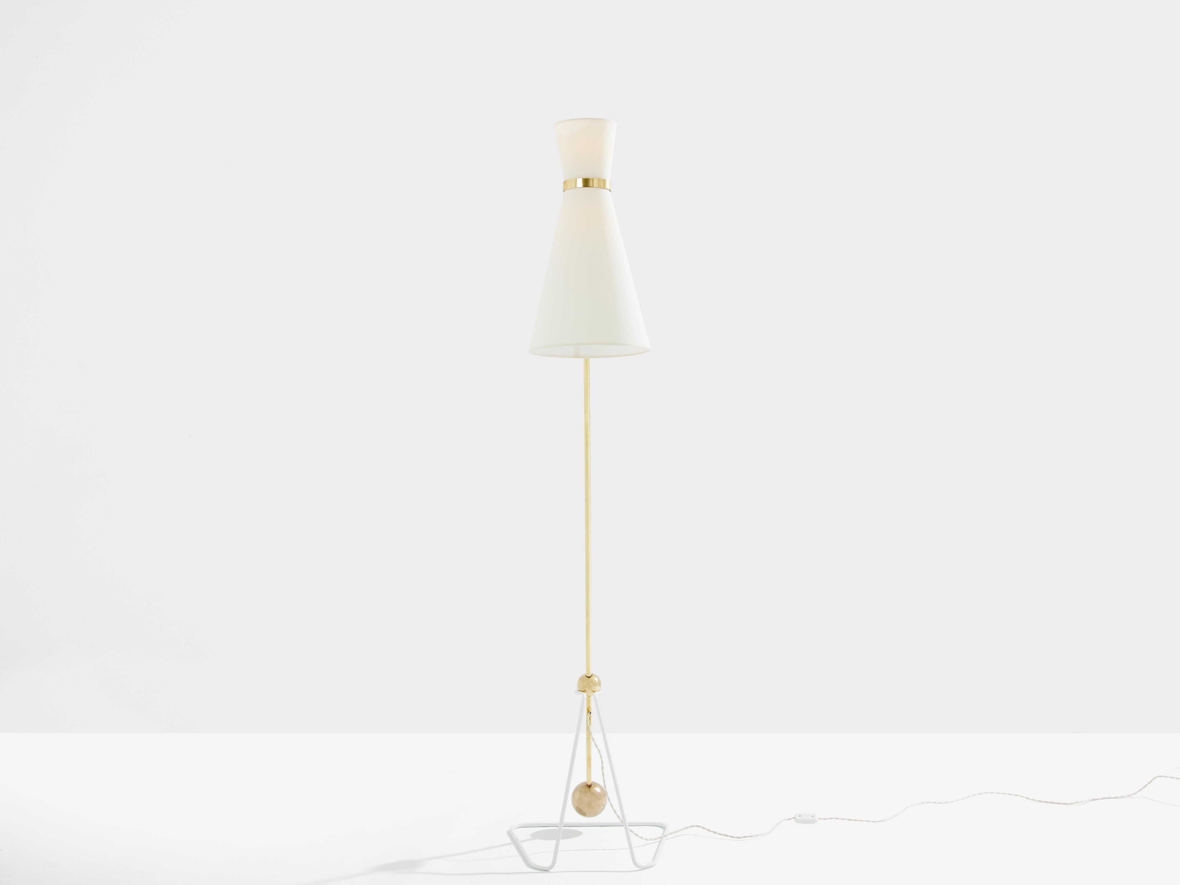 Brass Pierre Guariche G2 balancier brass metal floor lamp 1951 For Sale