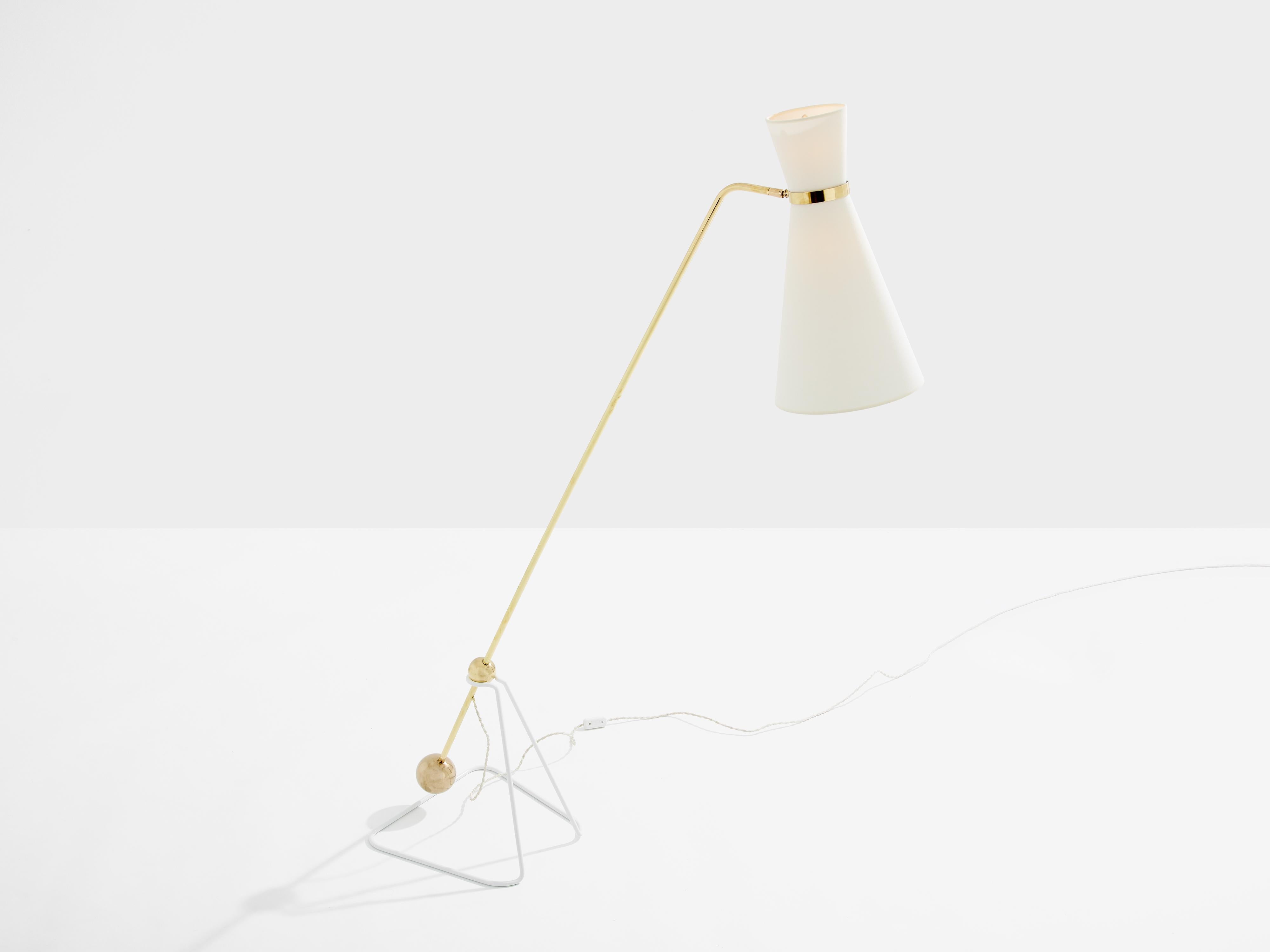 Pierre Guariche G2 balancier brass metal floor lamp 1951 For Sale 1