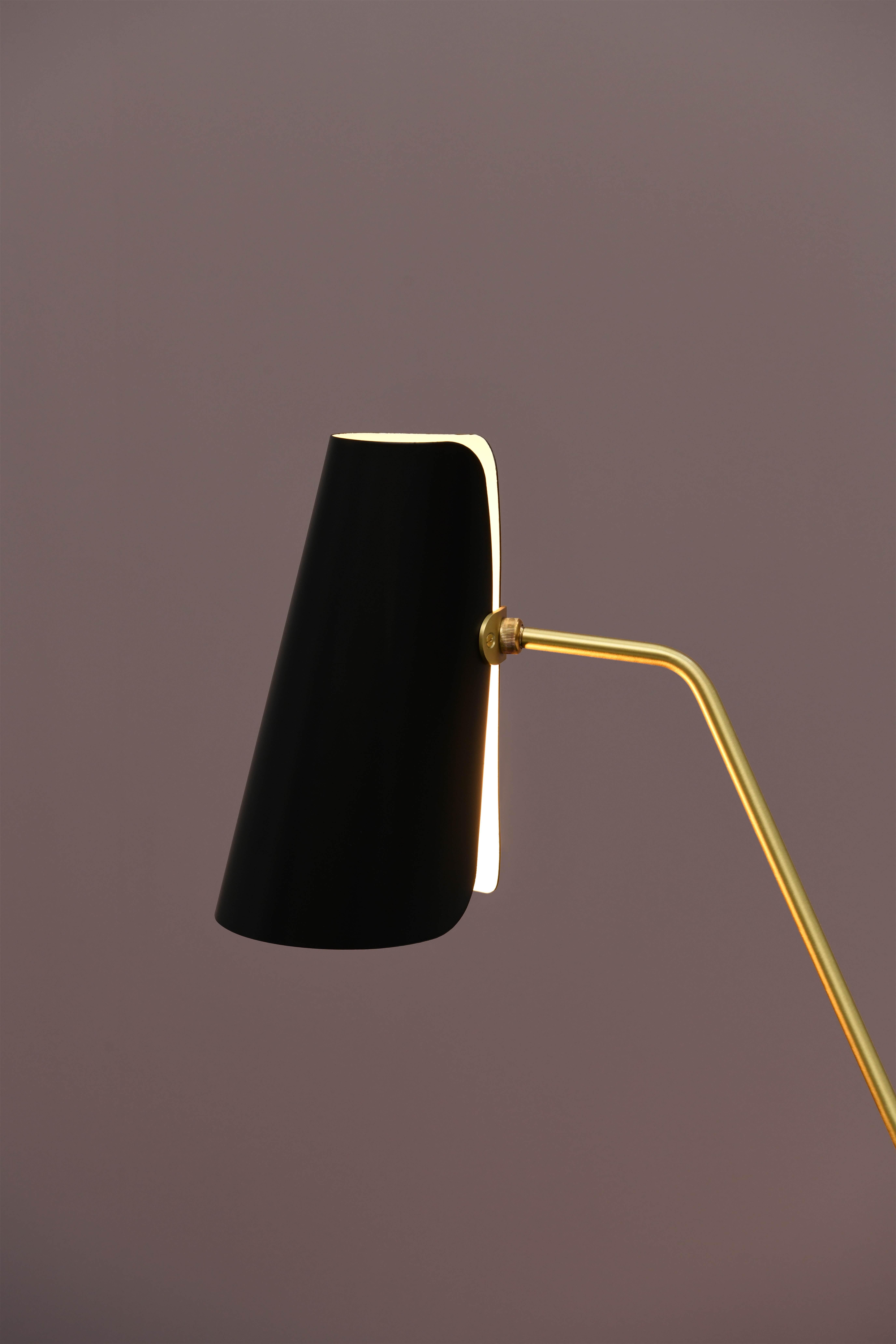 Mid-Century Modern Pierre Guariche 'G21' Adjustable Floor Lamp for Sammode Studio in Black For Sale