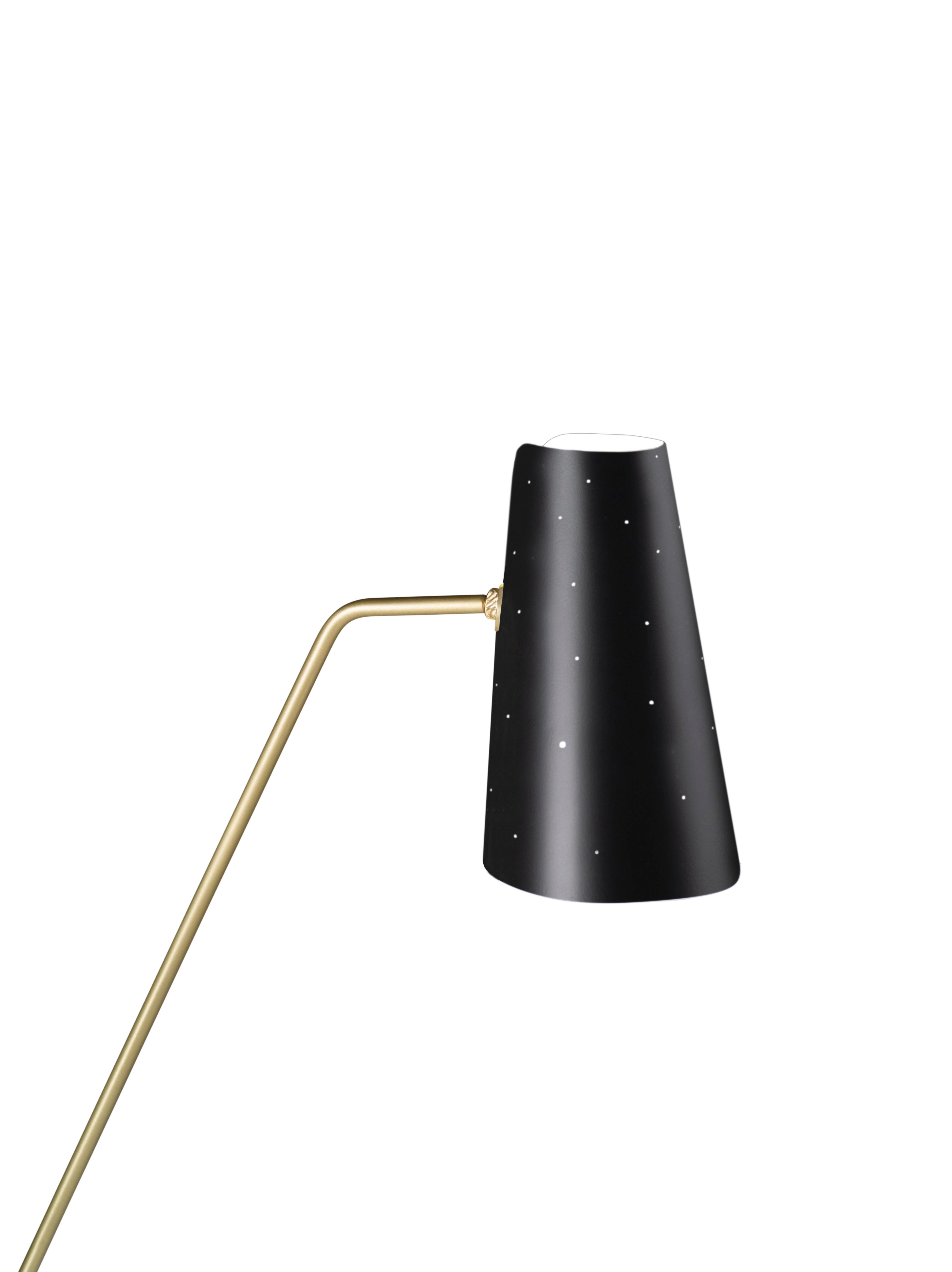 Brass Pierre Guariche 'G21' Adjustable Floor Lamp for Sammode Studio in Black For Sale