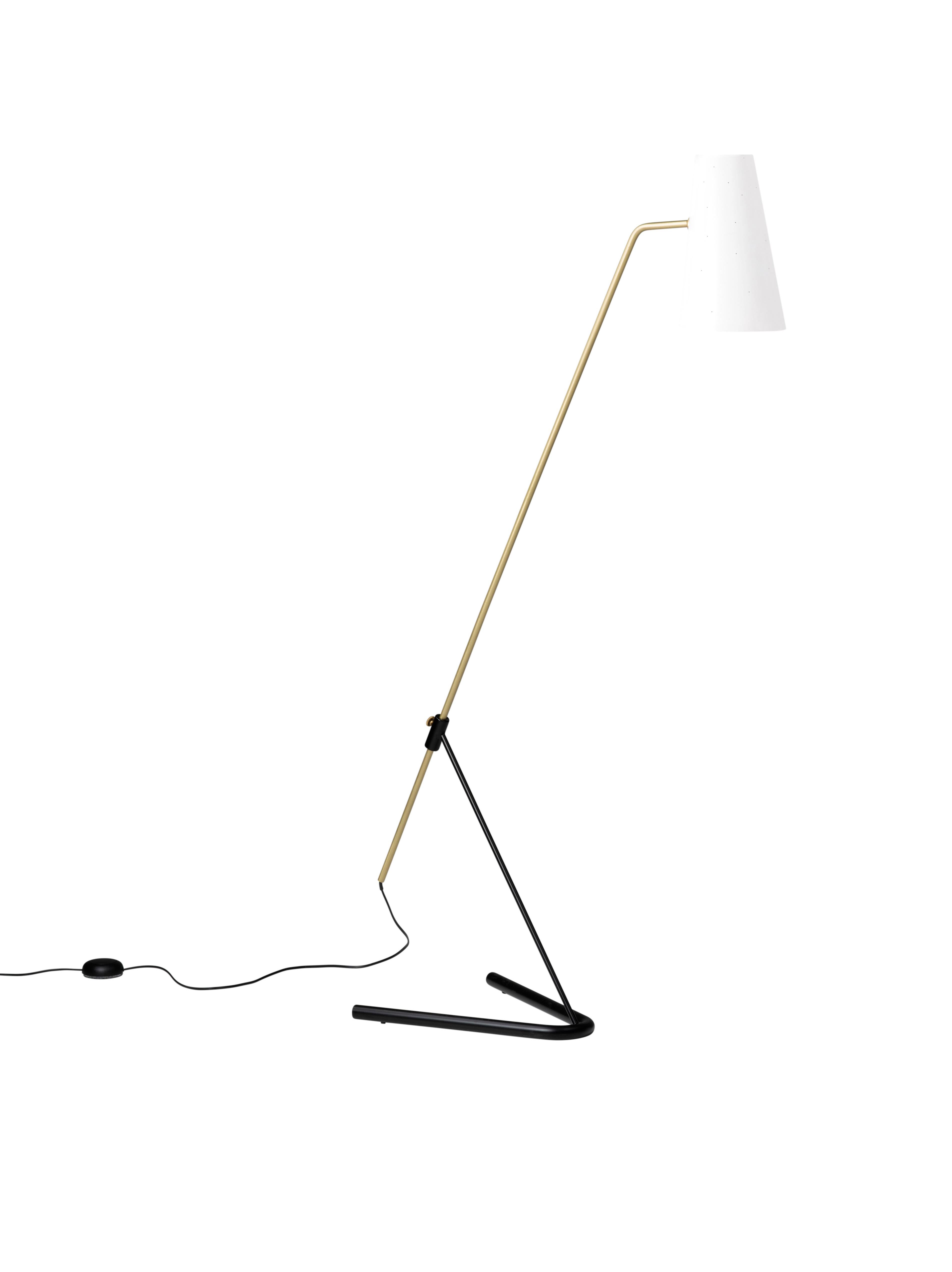 Verstellbare Stehlampe „G21“ von Pierre Guariche für Sammode Studio in Weiß (Stahl) im Angebot