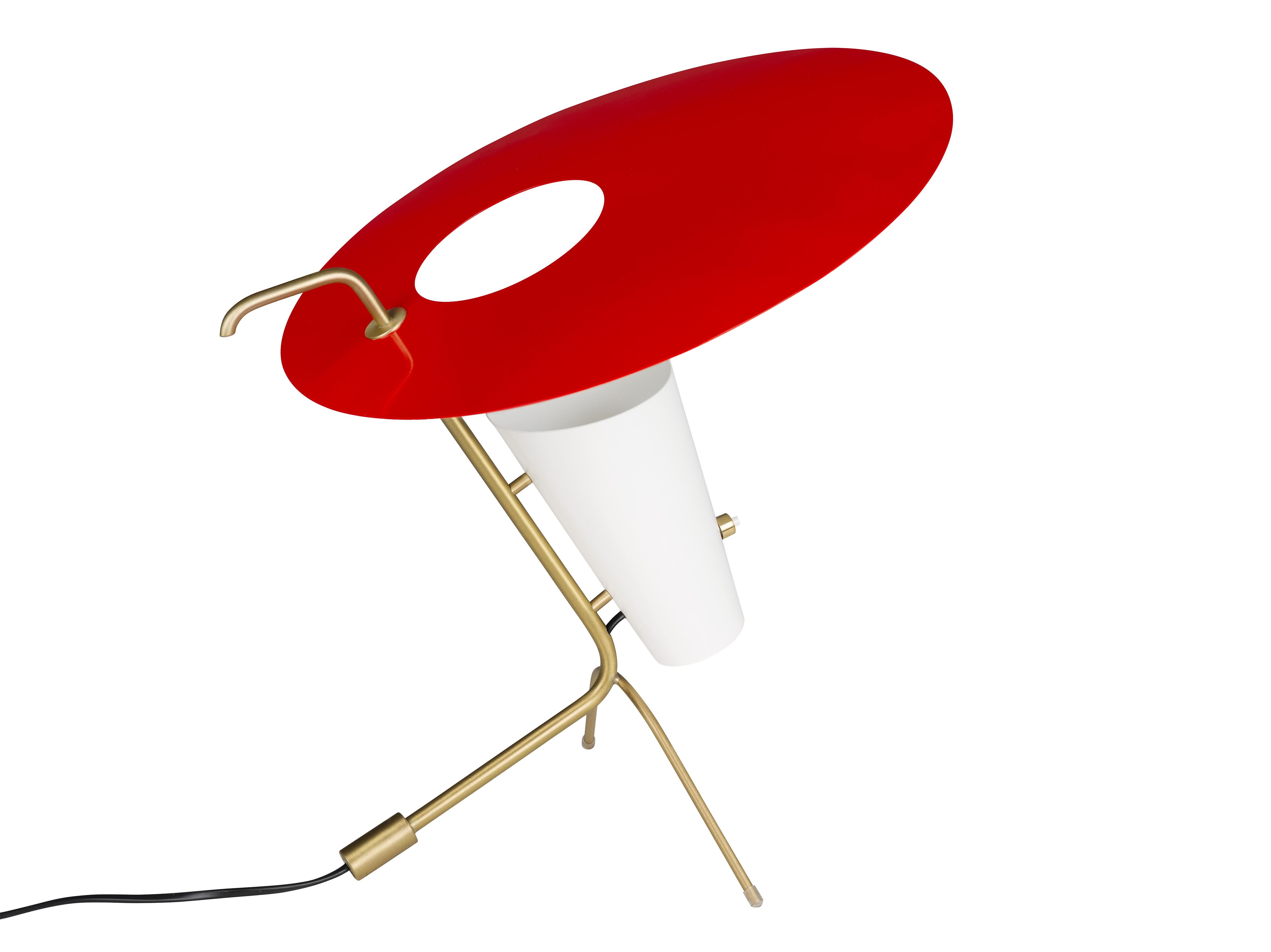 Pierre Guariche für Sammode Studio: G24-Tischlampe in Schwarz und Weiß (Gebürstet) im Angebot