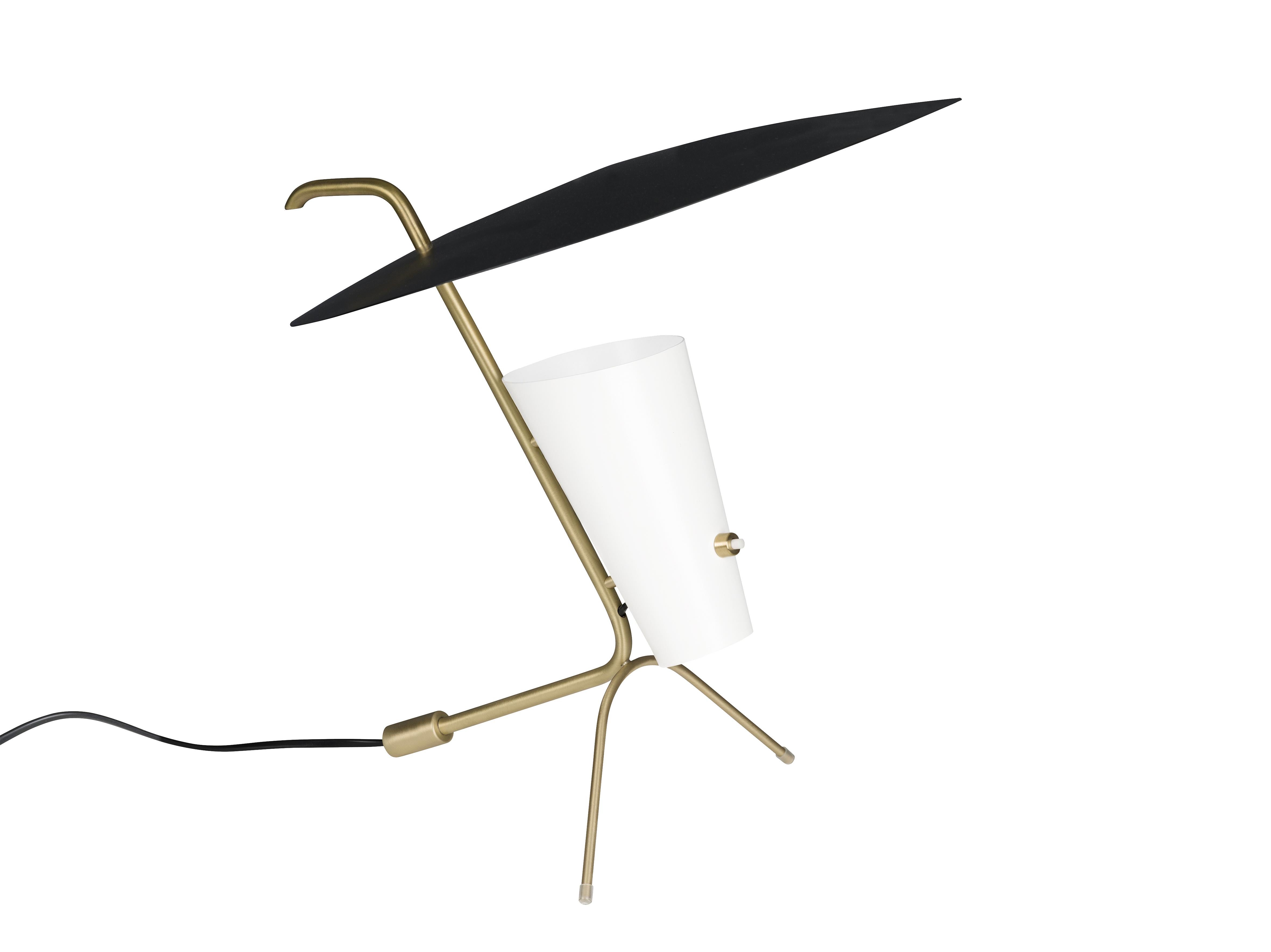 Émaillé Pierre Guariche lampe de table G24 en vert et blanc pour Sammode Studio en vente