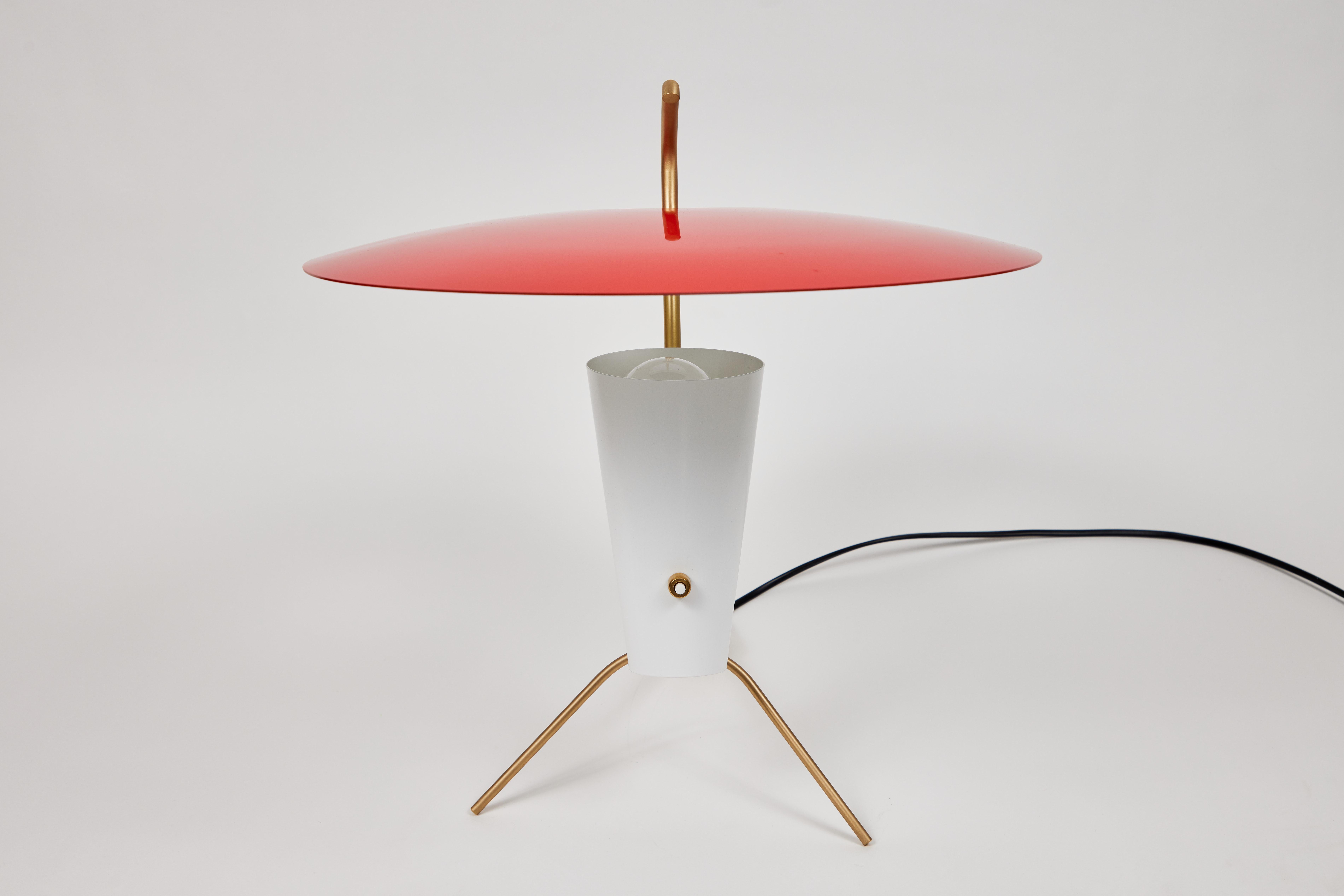 Pierre Guariche G24 Table Lamp in Red and White for Sammode Studio For Sale 8