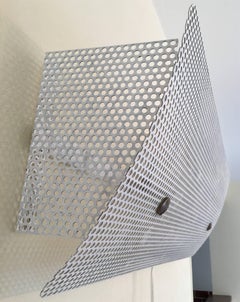 Pierre Guariche G320 Large White Perforated Metal Wall Lamp, 1952, France