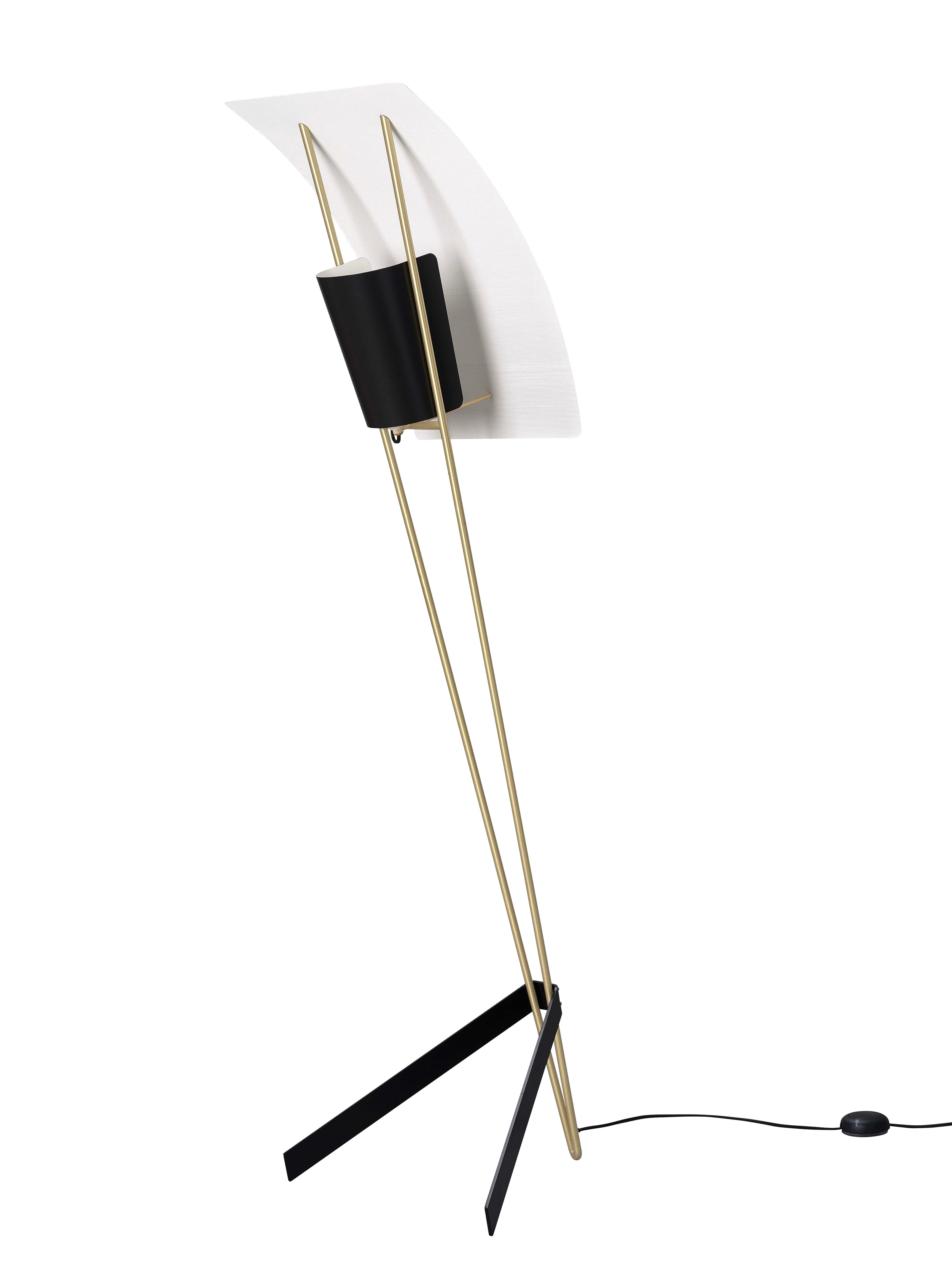 Contemporary Pierre Guariche Kite Floor Lamp in Black and White for Sammode Studio For Sale