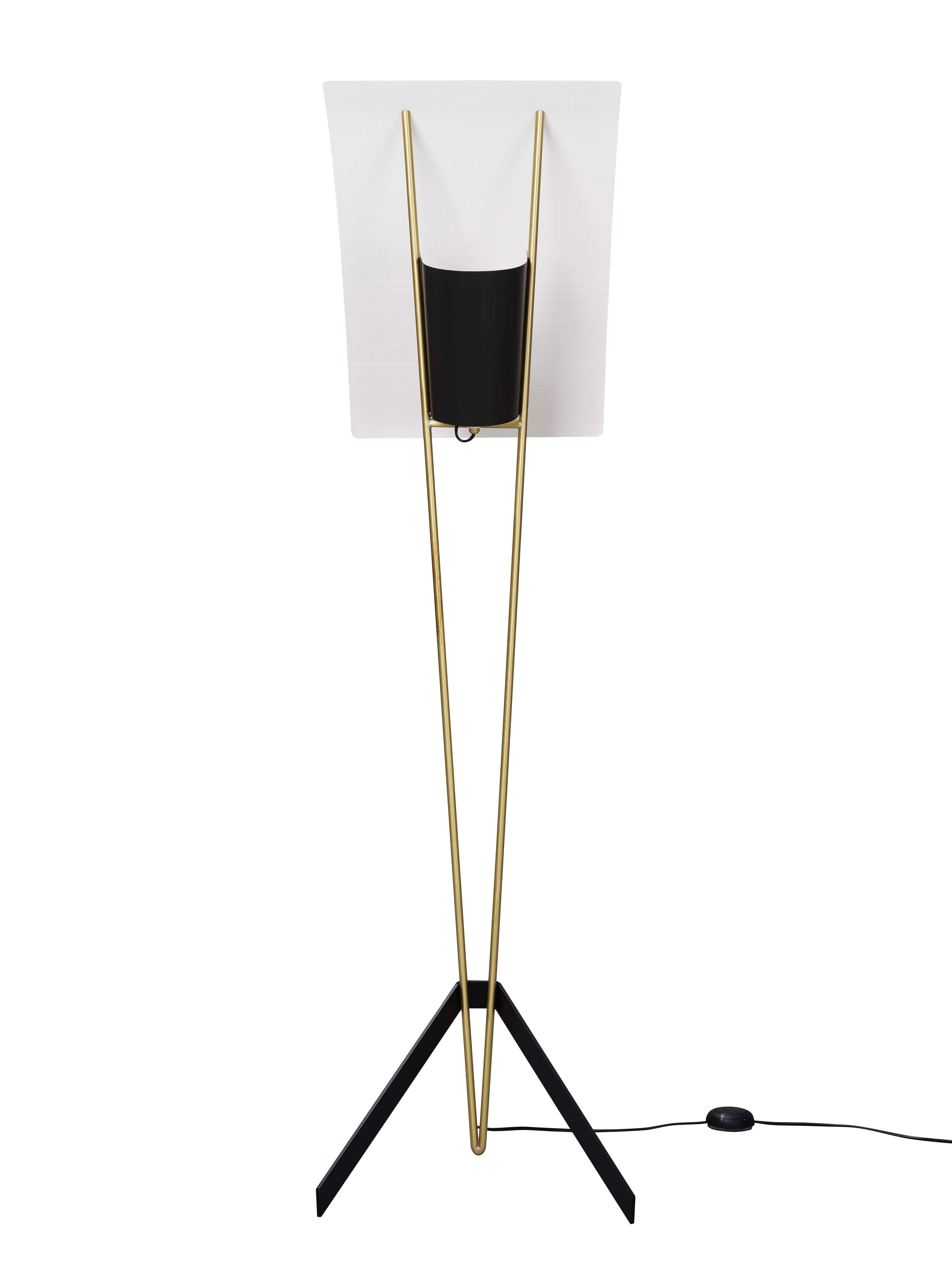 Pierre Guariche Kite Floor Lamp in Black and White for Sammode Studio For Sale 1