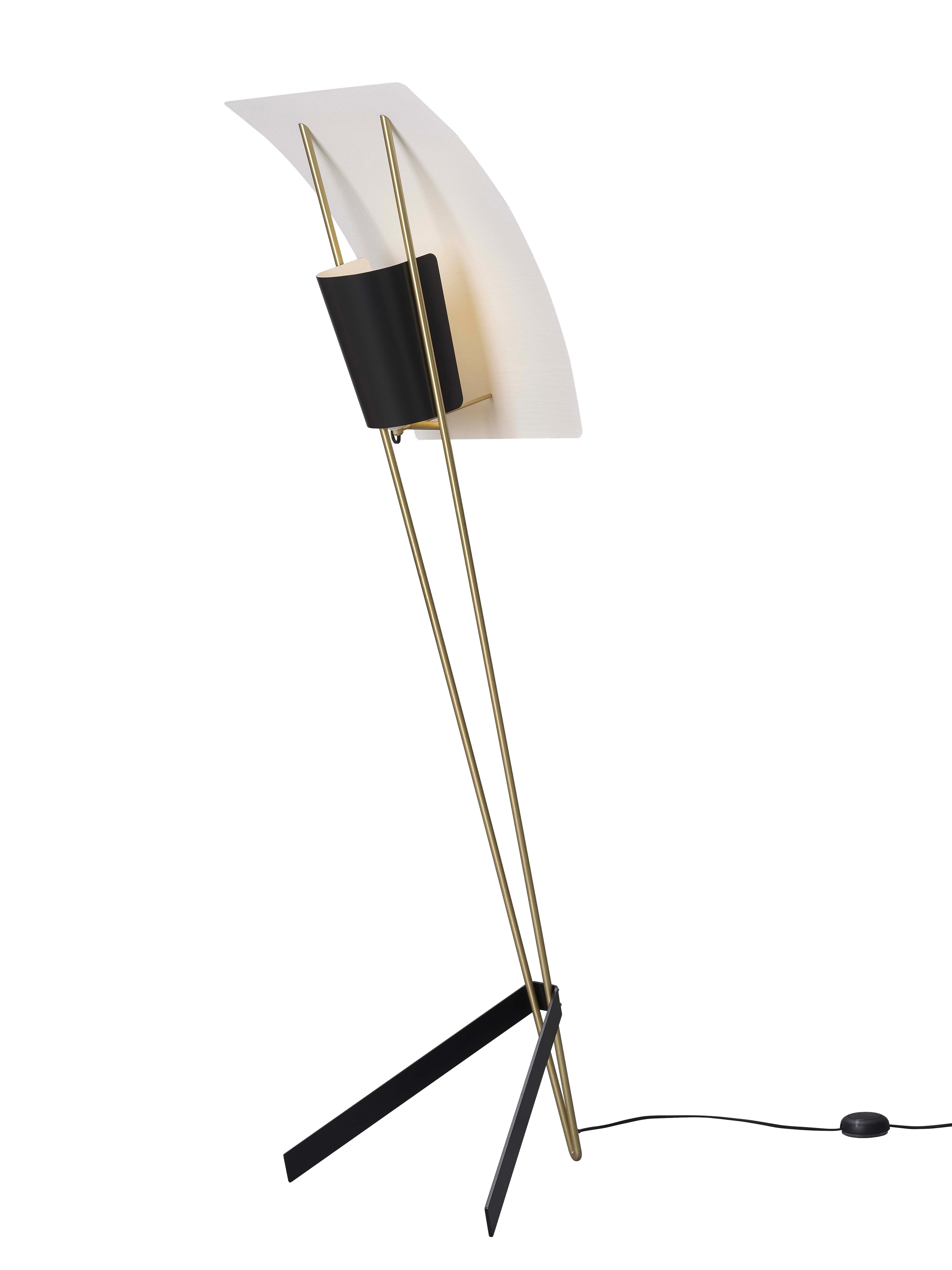 Pierre Guariche, Stehlampe aus weißem Kite, für Sammode Studio im Angebot 4