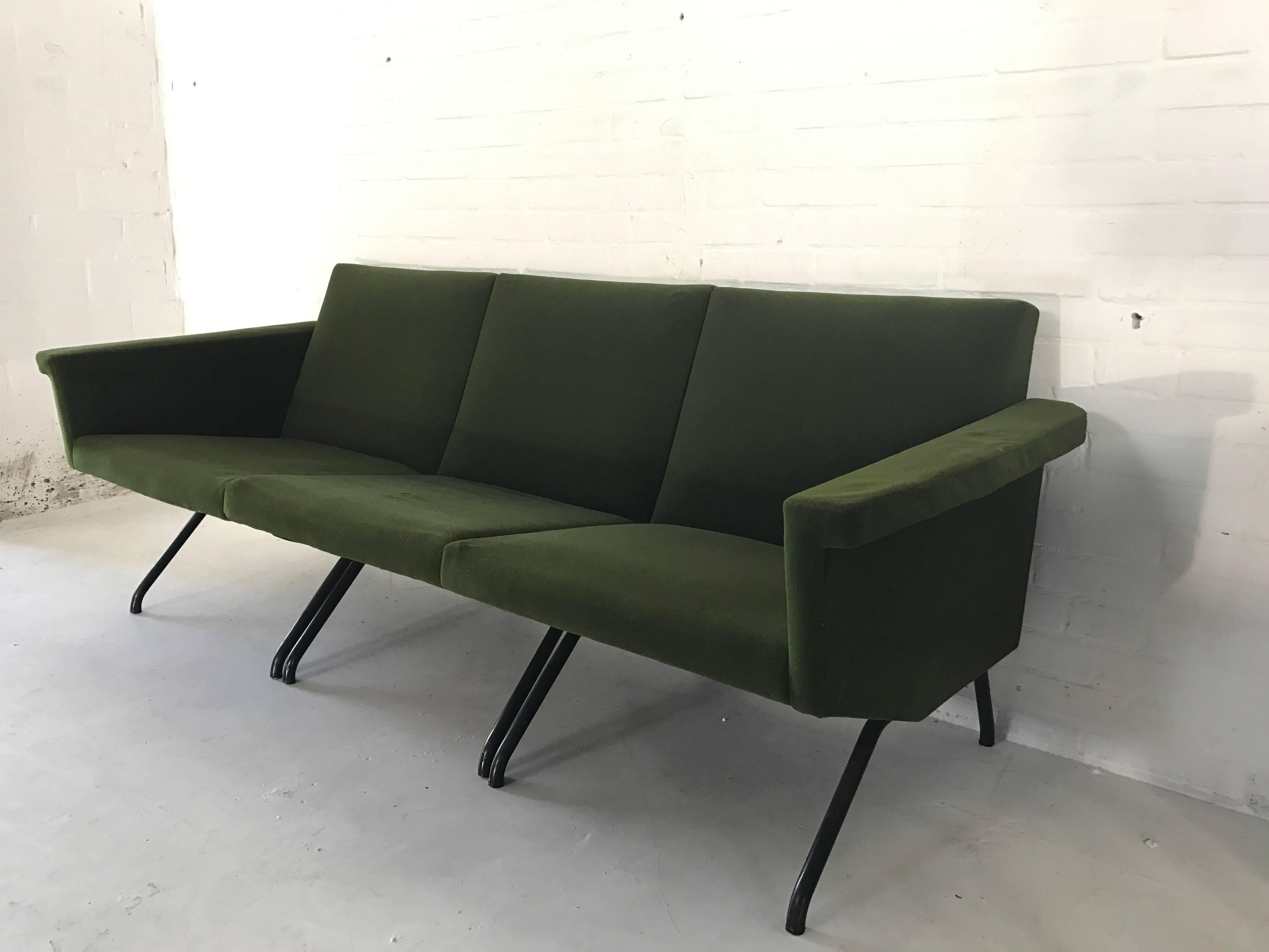 French Pierre Guariche Mid-Century Modern Segmented Sofa For Sale