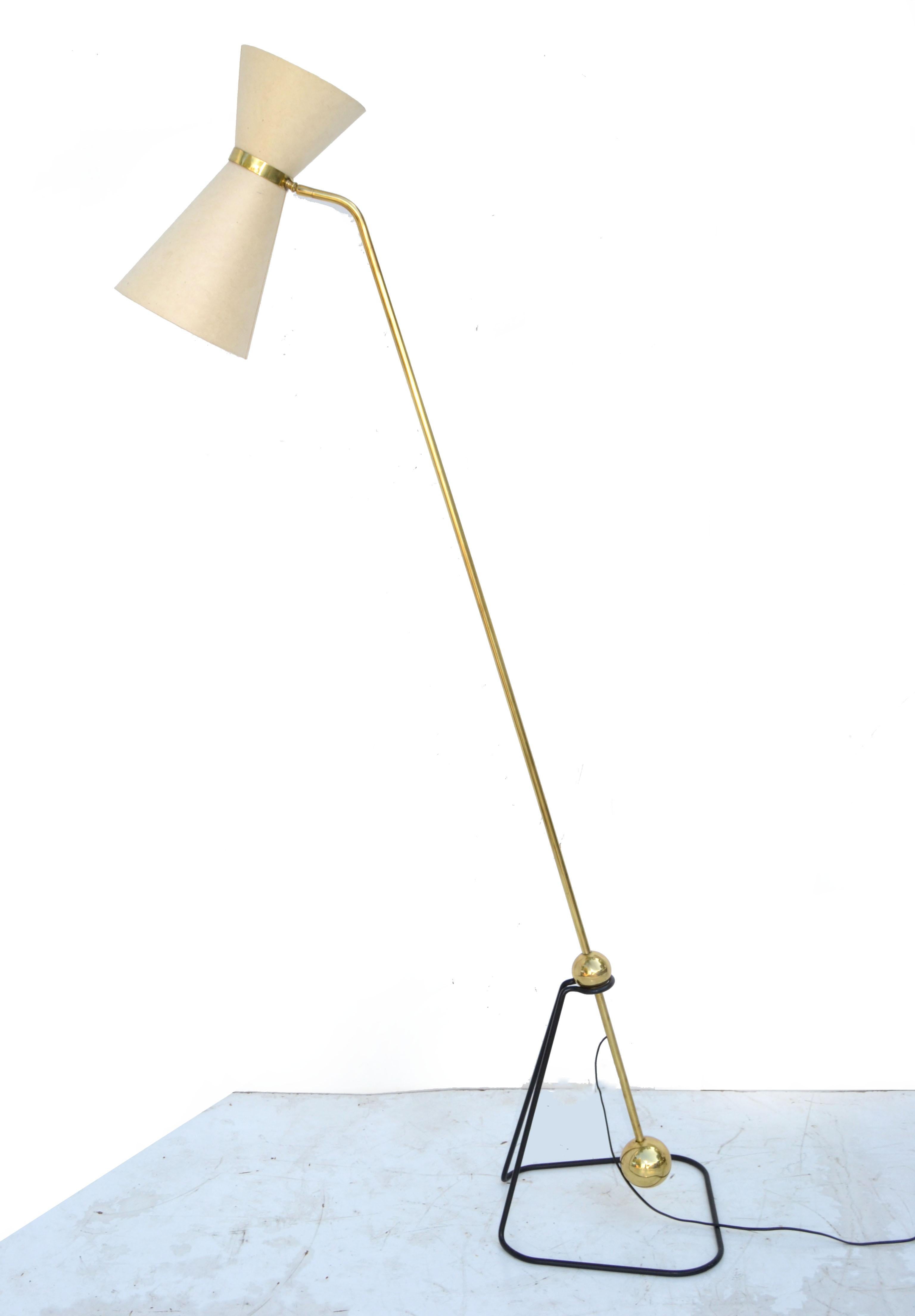 Pierre Guariche Model G2 Equilibrium Floor Lamp by Mathieu Diderot, Paris 1950 For Sale 4