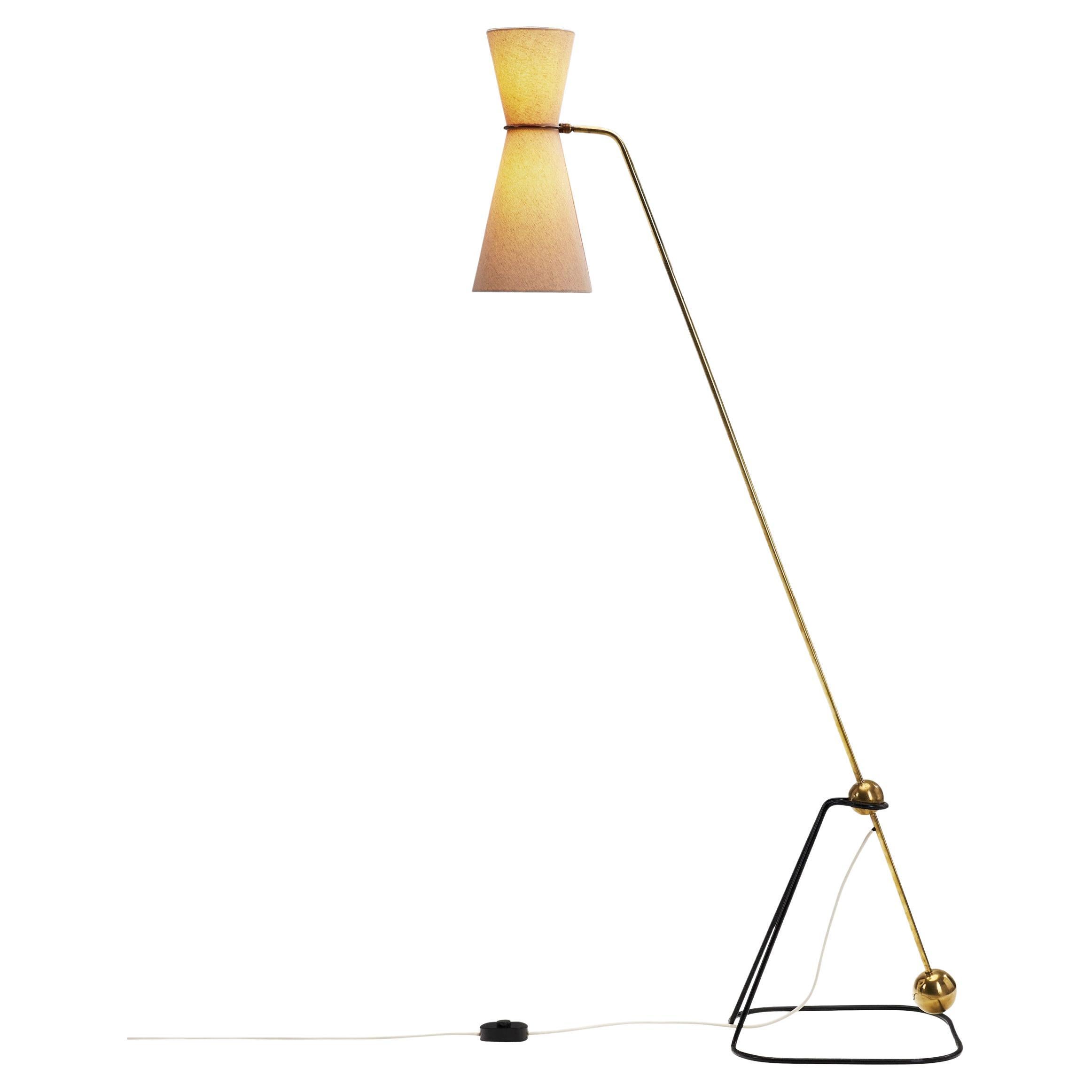 Pierre Guariche Model "G2" Swinging Floor Lamp Edition Disderot, France 1950s