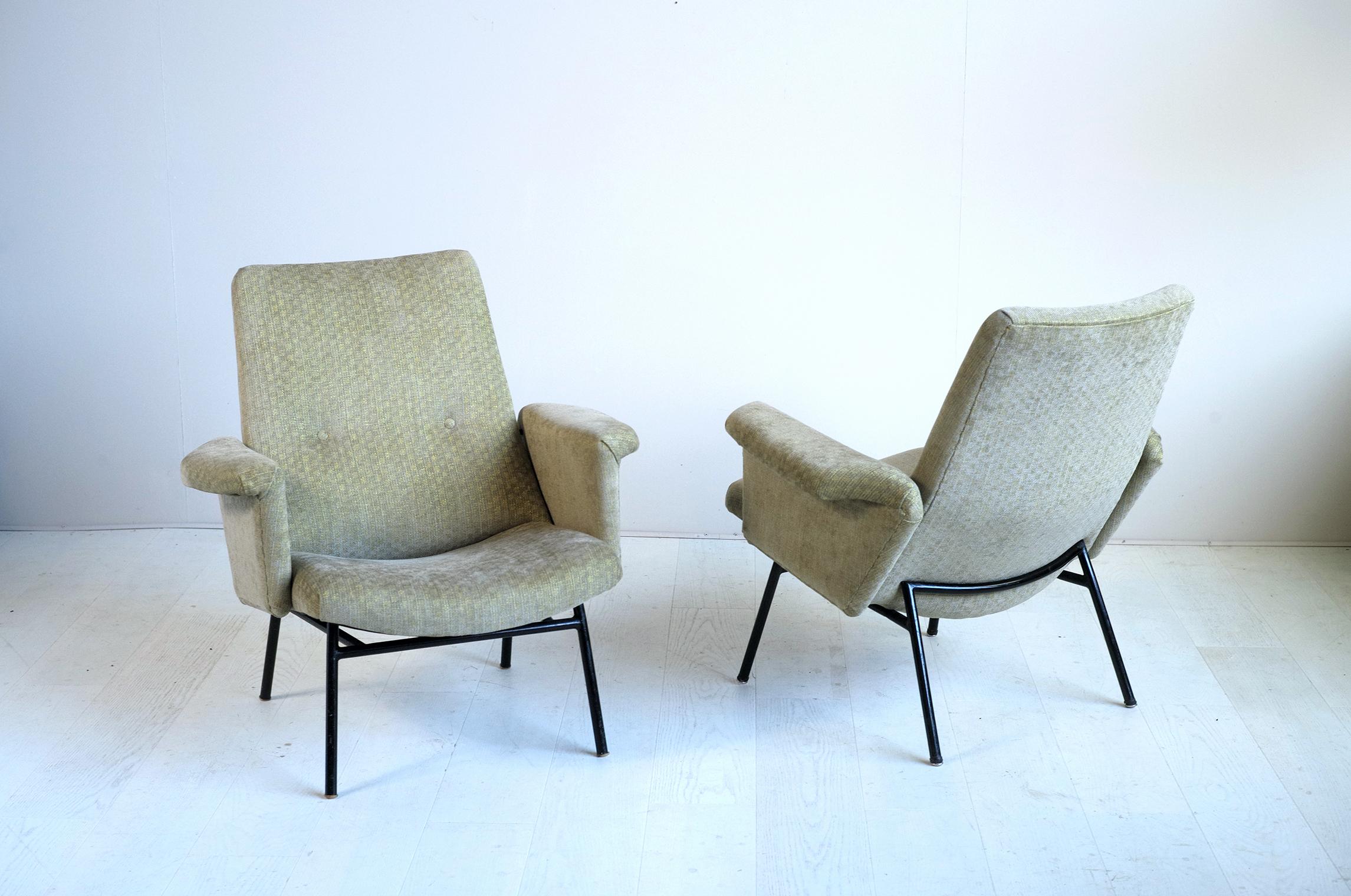 Pierre Guariche, Pair of Armchairs SK 660, Steiner Edition 1953 In Good Condition In Catonvielle, FR