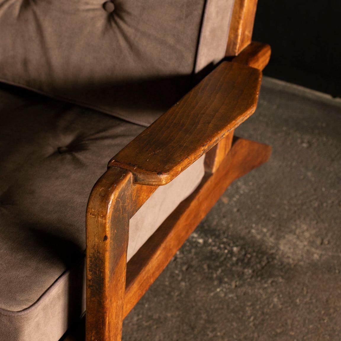 Tissu d'ameublement Pierre Guariche, paire de fauteuils FS 105, années 1950, France